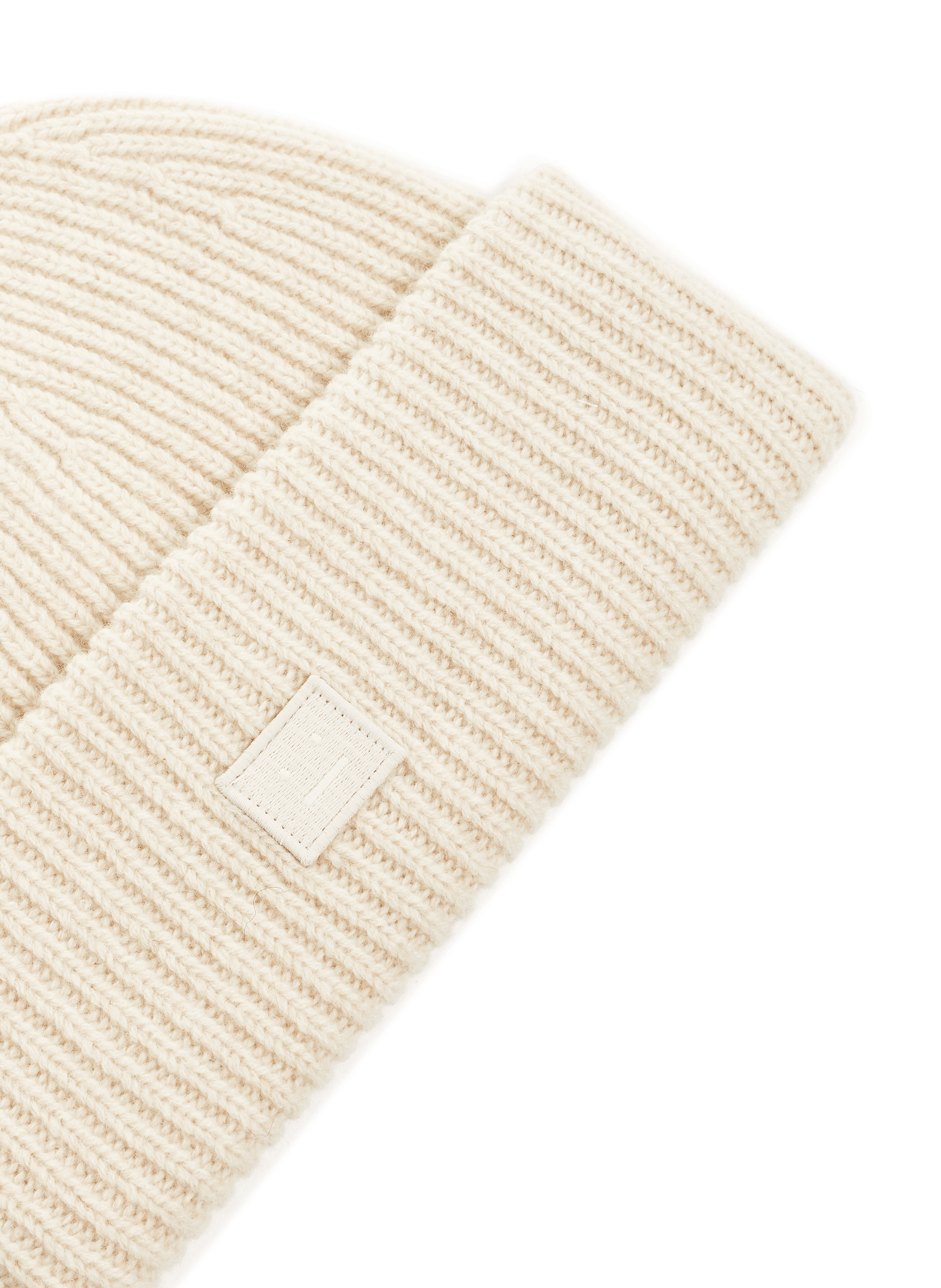 Bonnet en maille côtelée de laine ACNE STUDIOS Beige