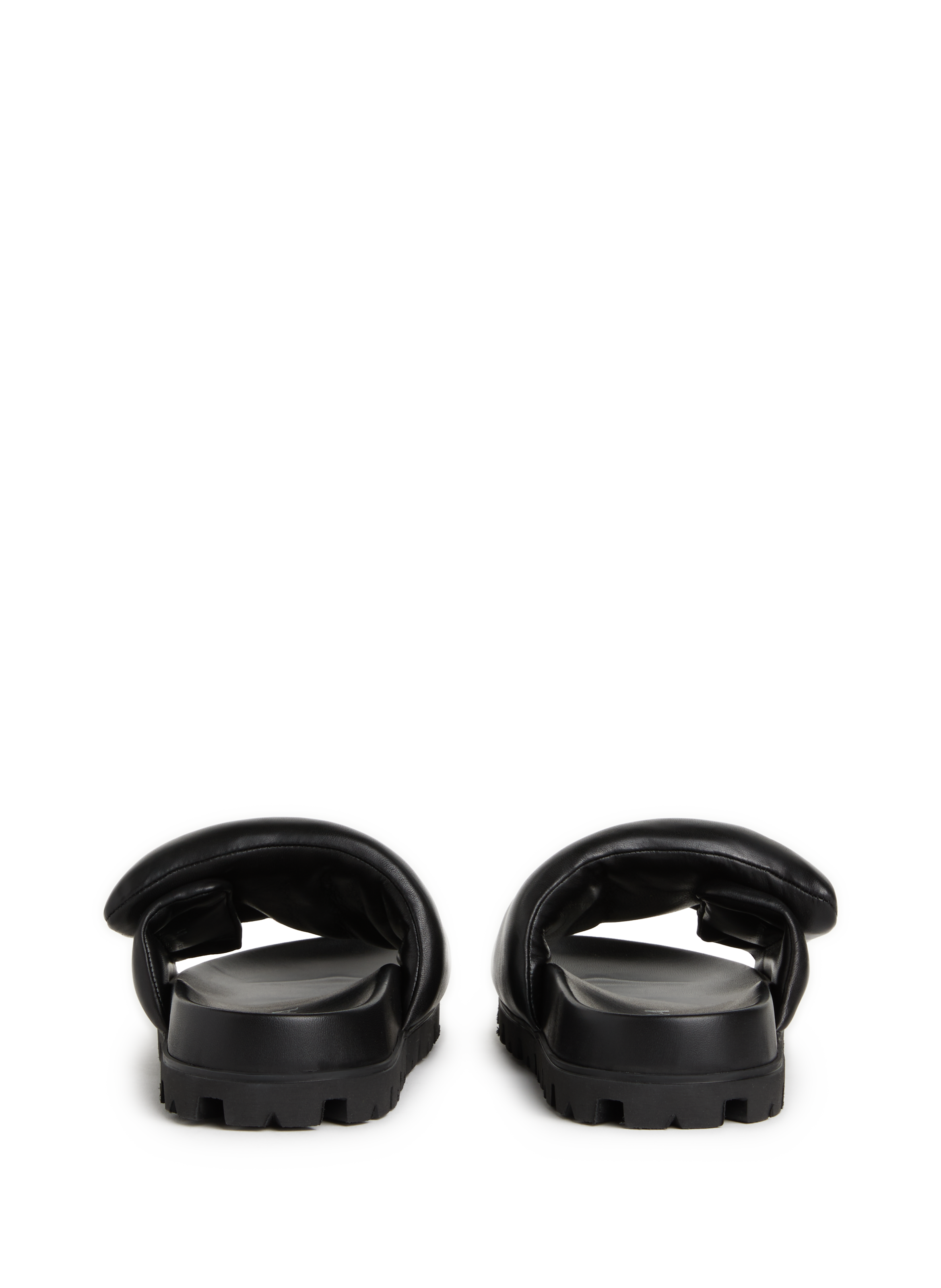 Leather sliders PRADA Black