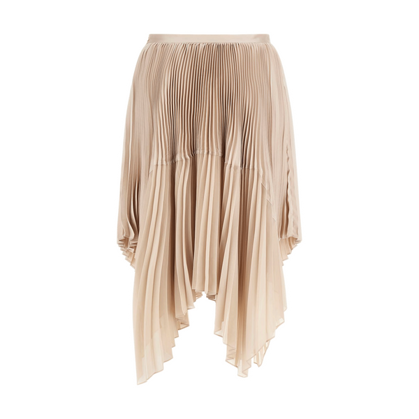Guess Pleated Asymmetric Skirt In Neutral