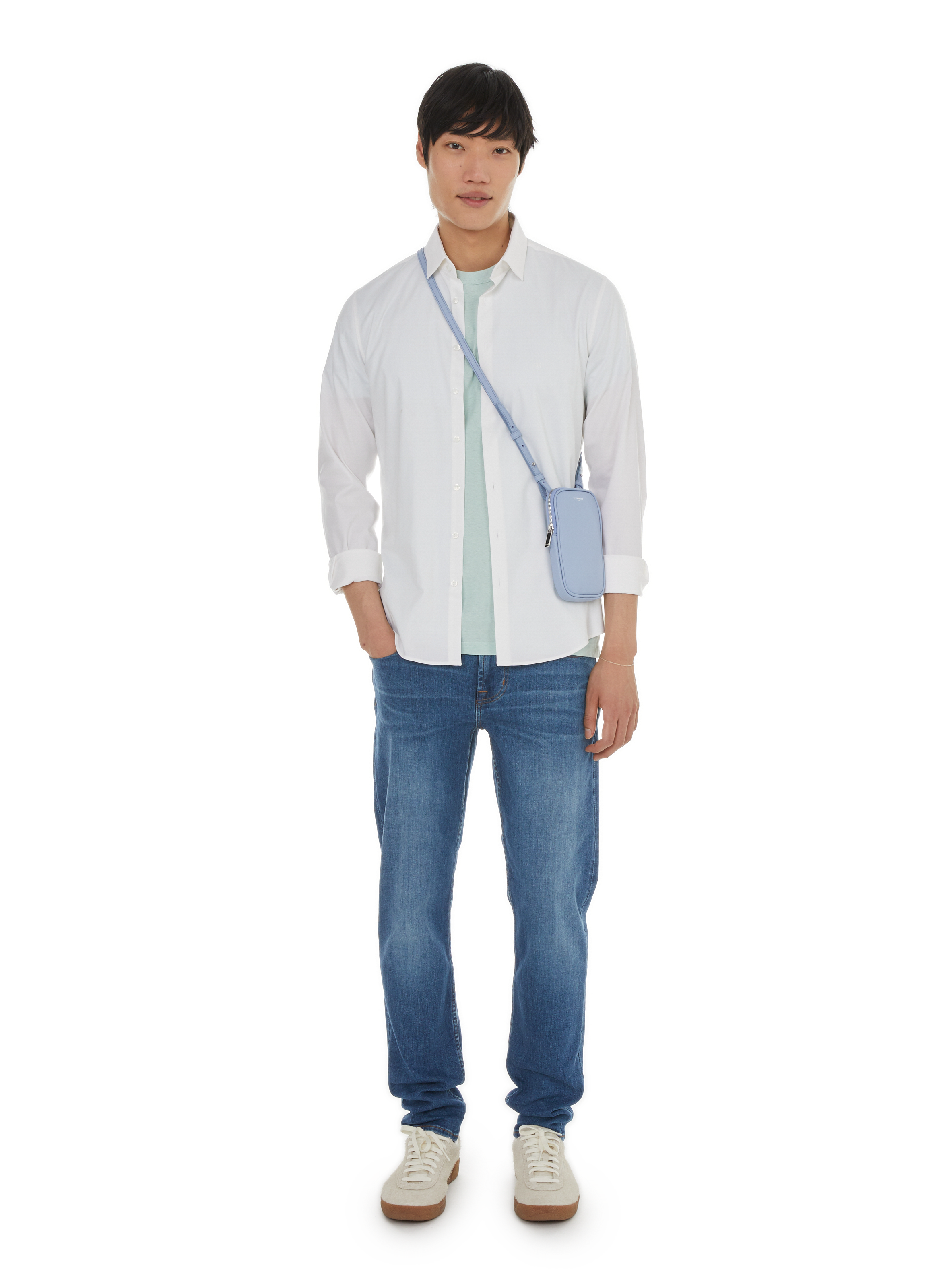 Button Down long-sleeve cotton Shirt CALVIN KLEIN White