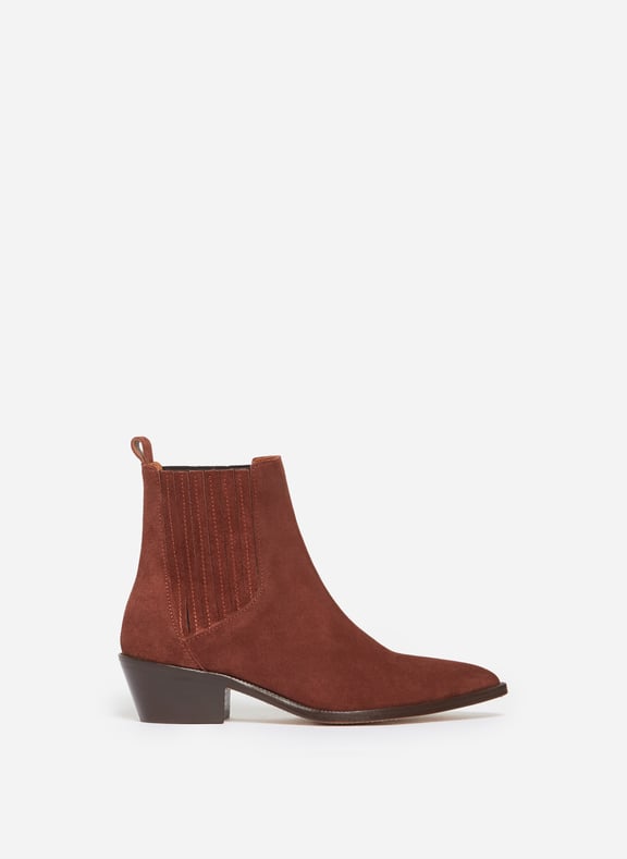 Bottines santiags en cuir suéde Marron by VANESSA BRUNO VANESSA BRUNO Bottines santiags en cuir suéde Marron
