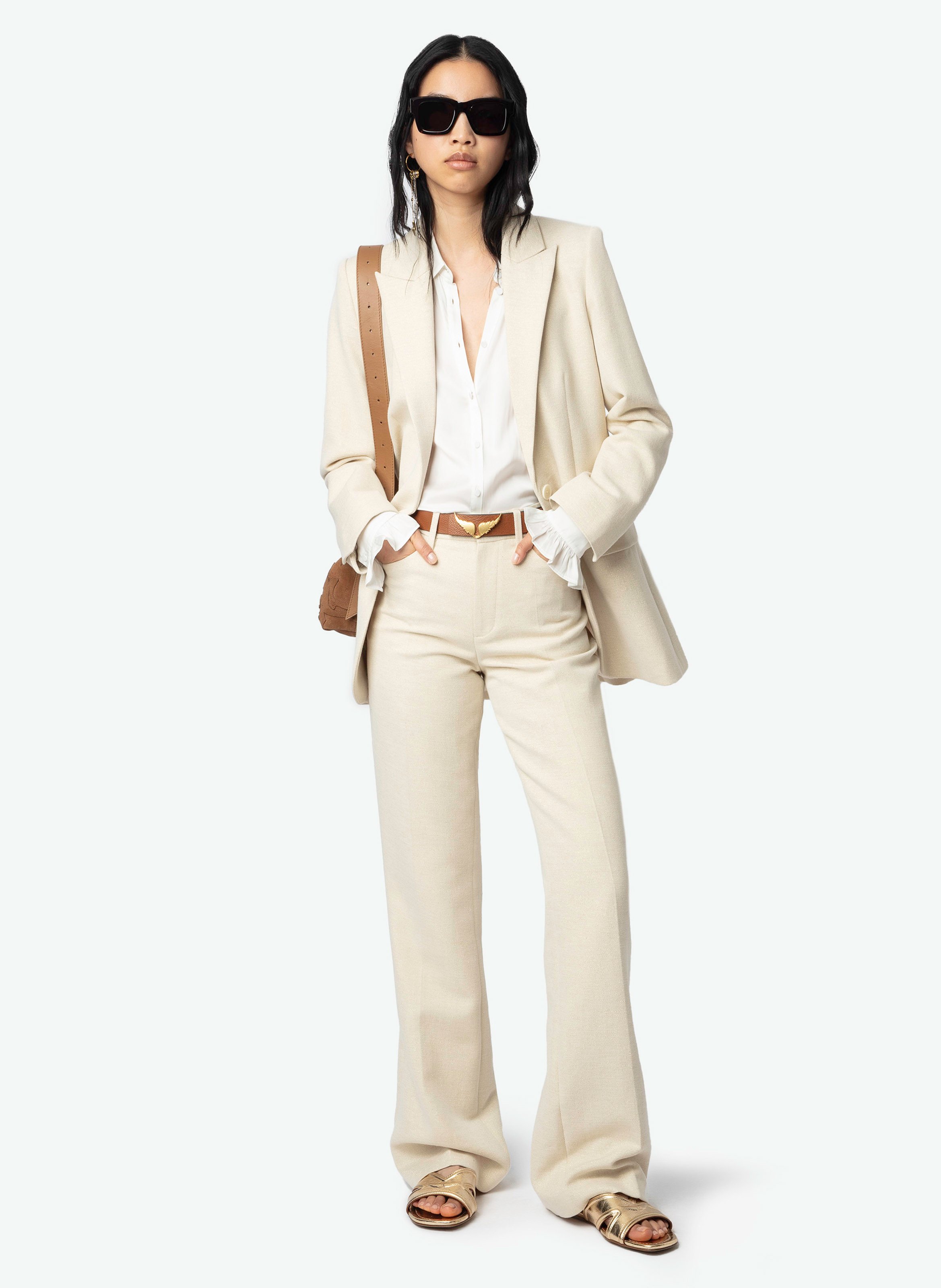 Veste de tailleur en coton mélangé viva ZADIG&VOLTAIRE Beige