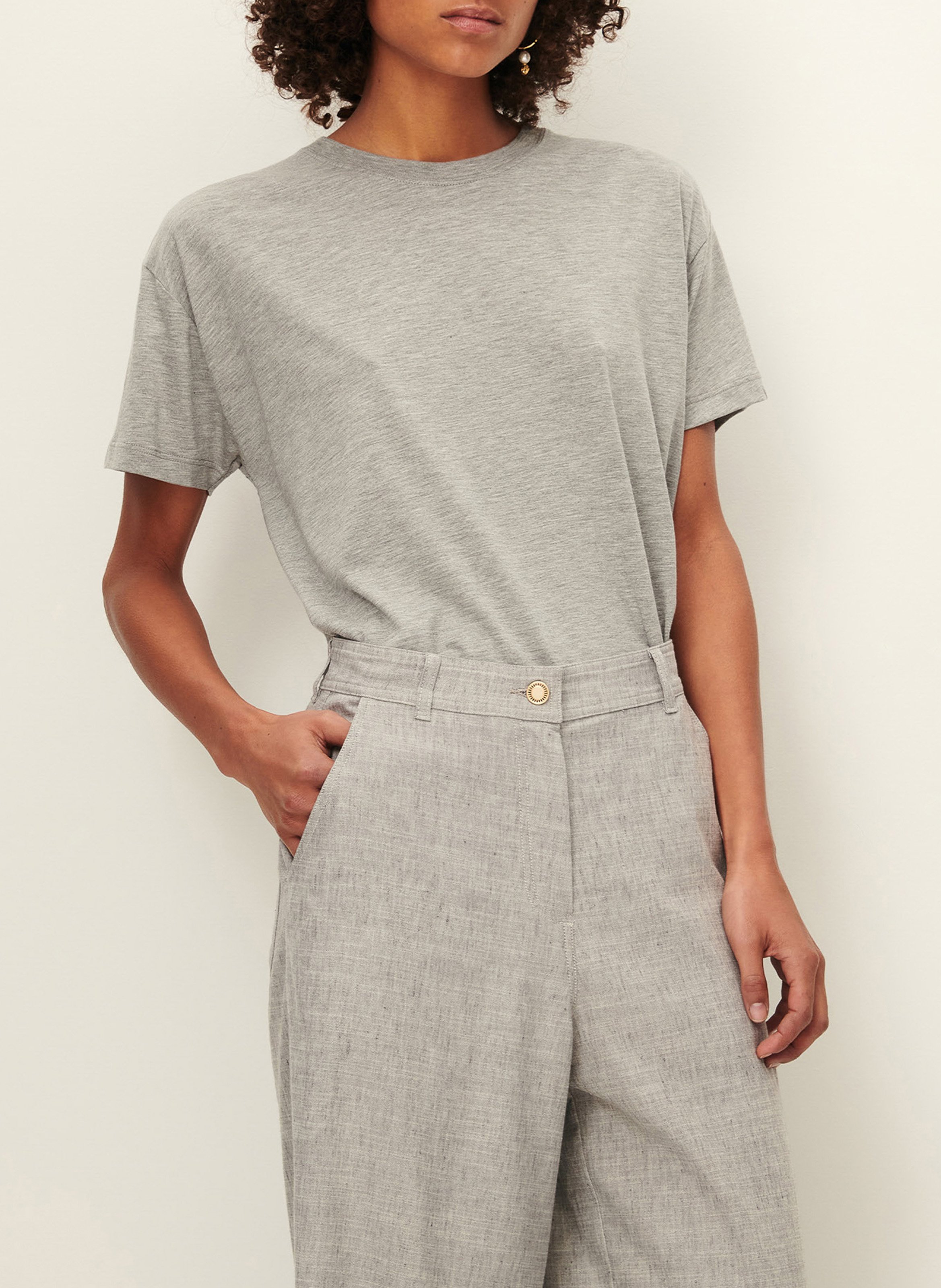 Tee-shirt oversize col rond too SESSUN Gris