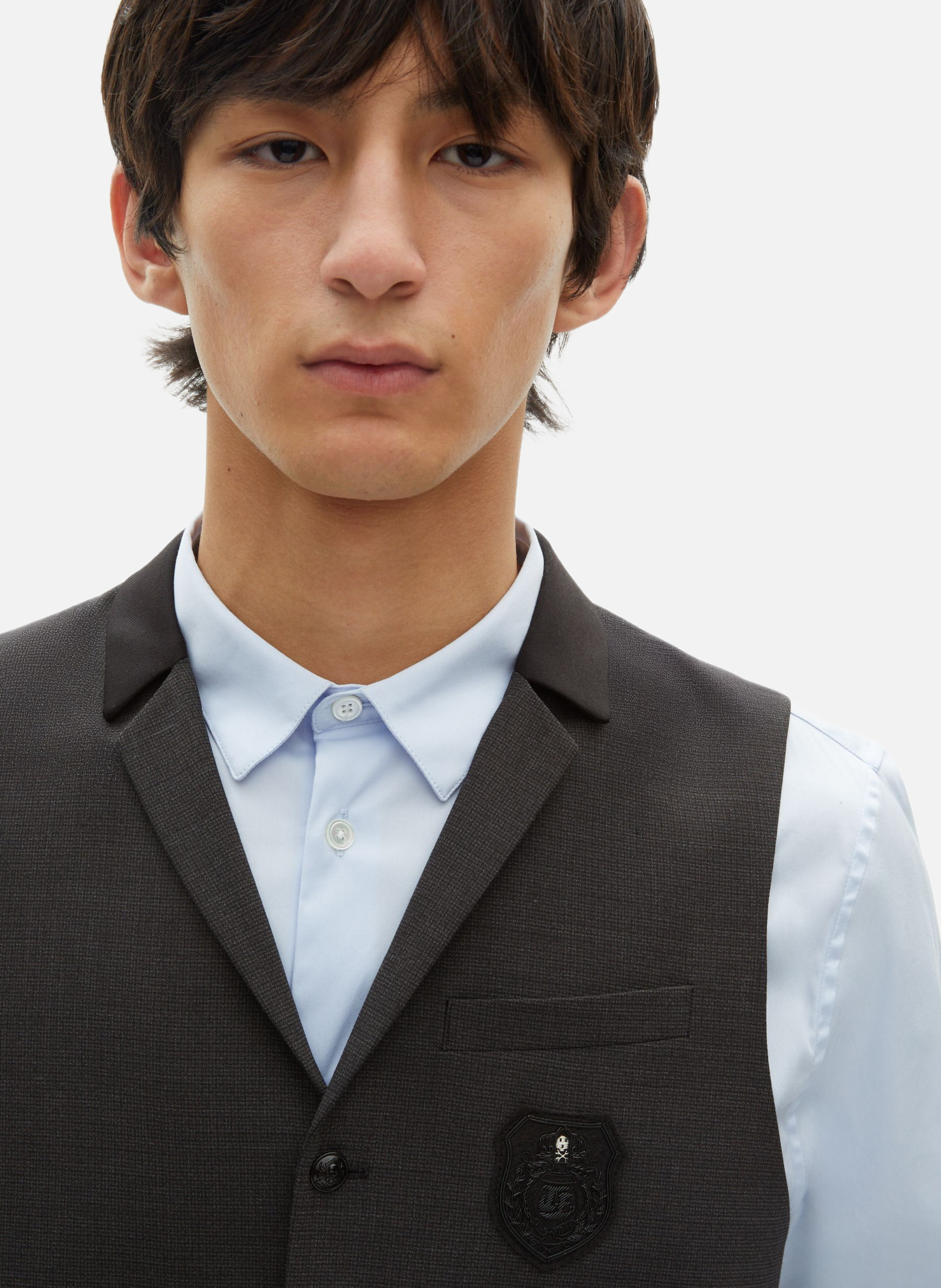 Gilet de costume en laine mélangée micro carreaux THE KOOPLES 