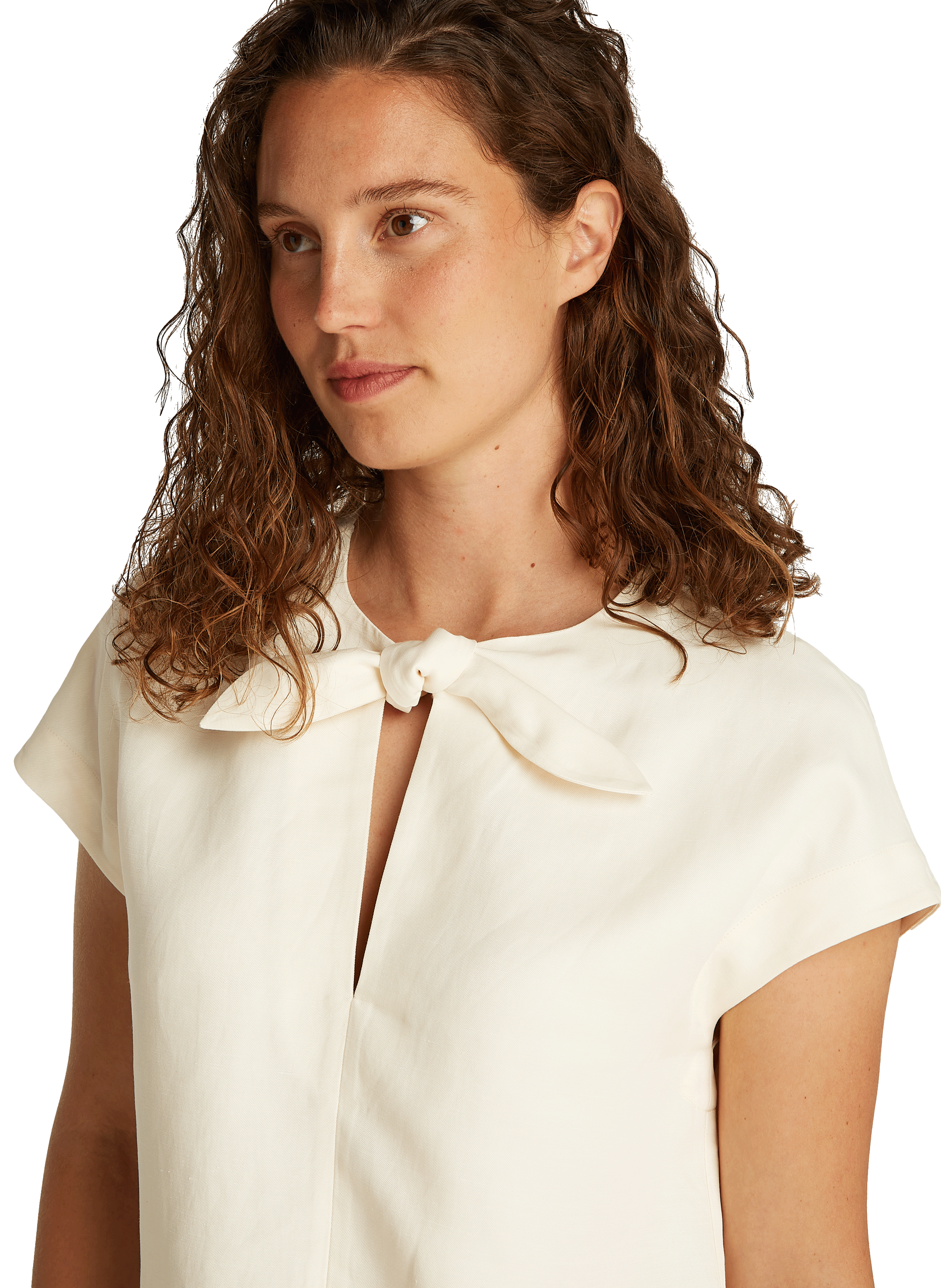 Chemisier à noeud TOMMY HILFIGER Beige