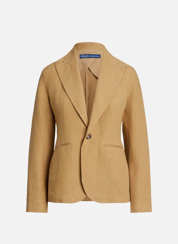 Linen Blazer Brown by POLO RALPH LAUREN POLO RALPH LAUREN Linen Blazer Brown