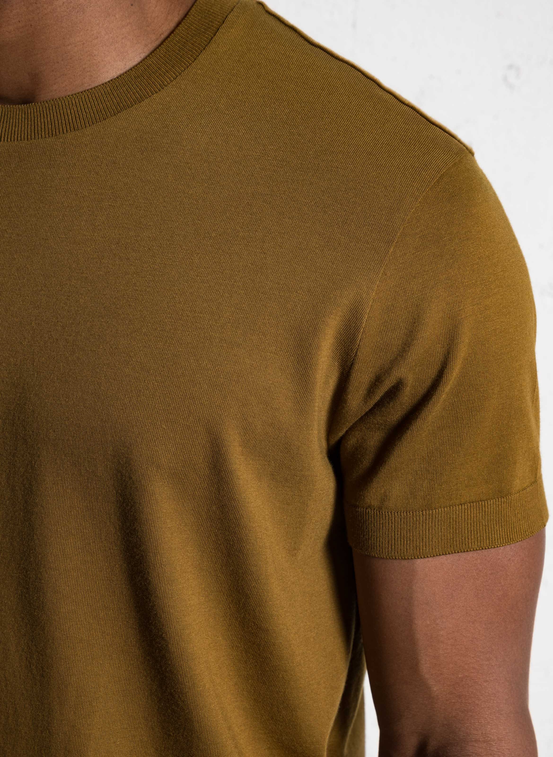 Tee-shirt droit col rond en maille IKKS Jaune