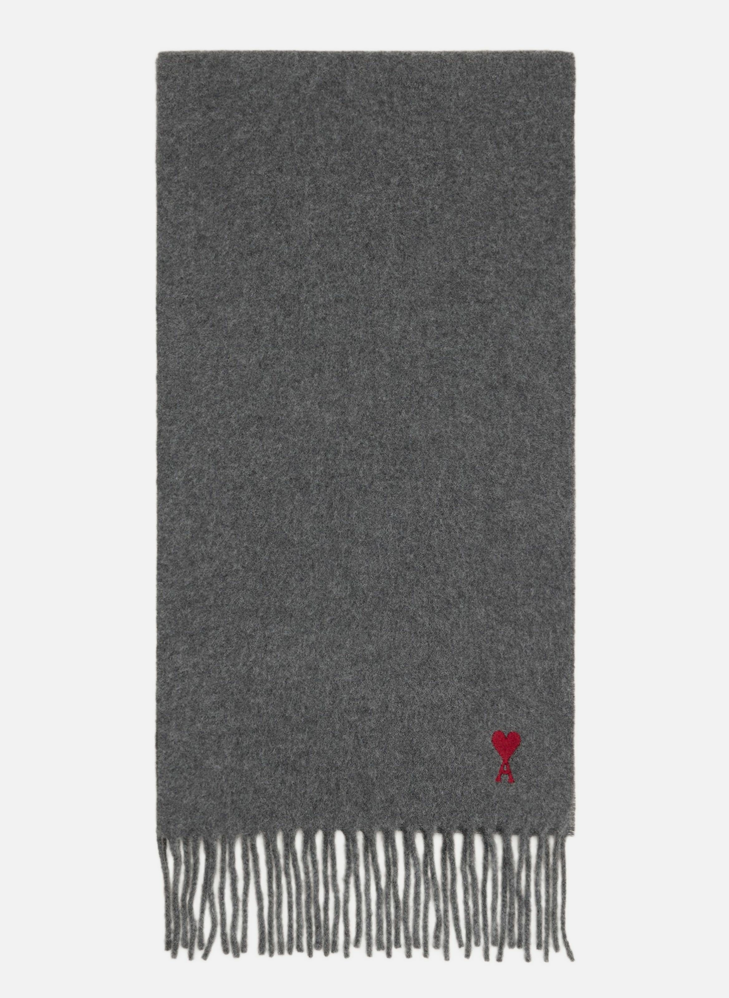 Echarpe ami de coeur rouge unisexe AMI PARIS Gris