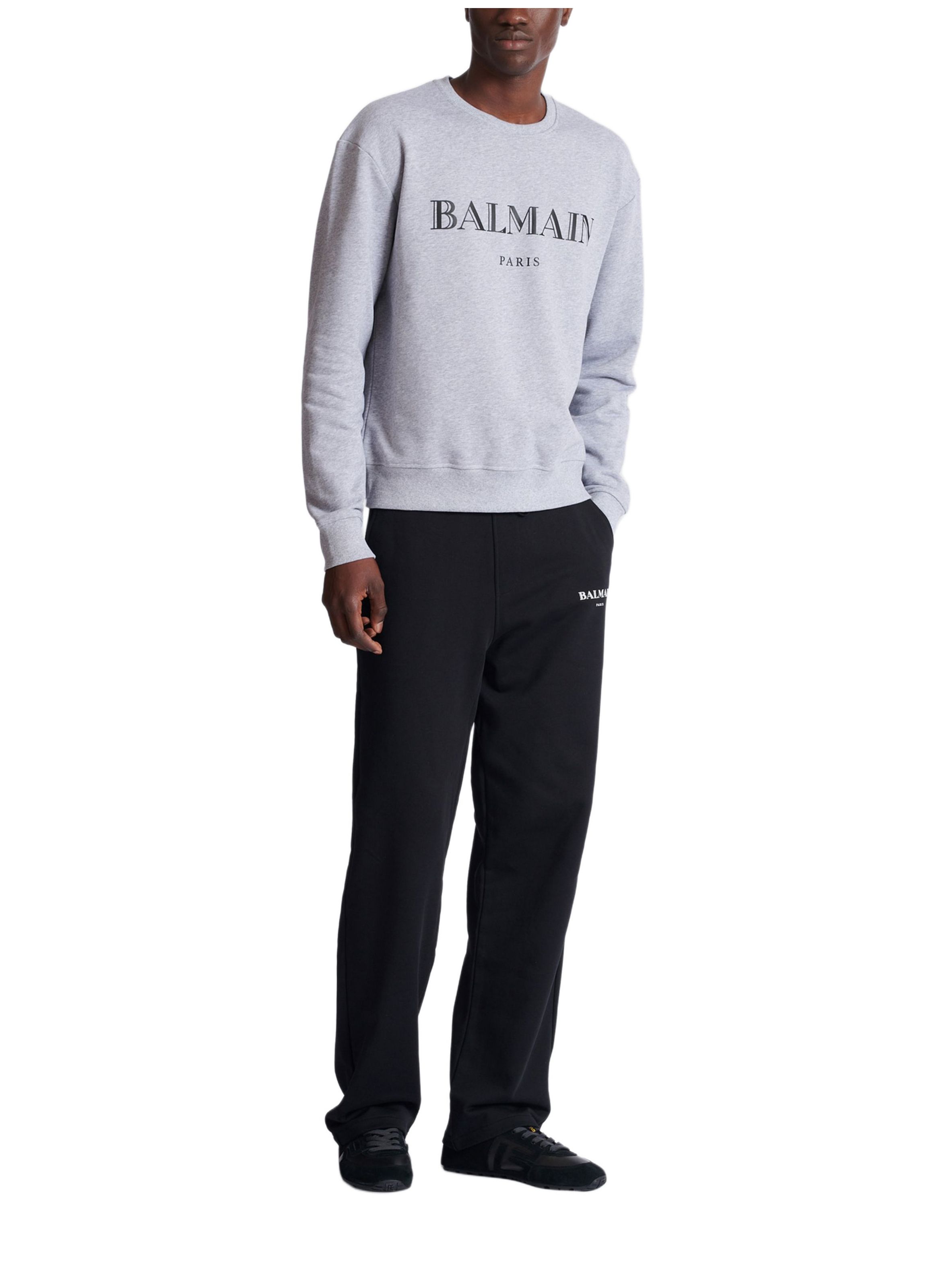 Sweat-shirt avec imprimé balmain BALMAIN Gris