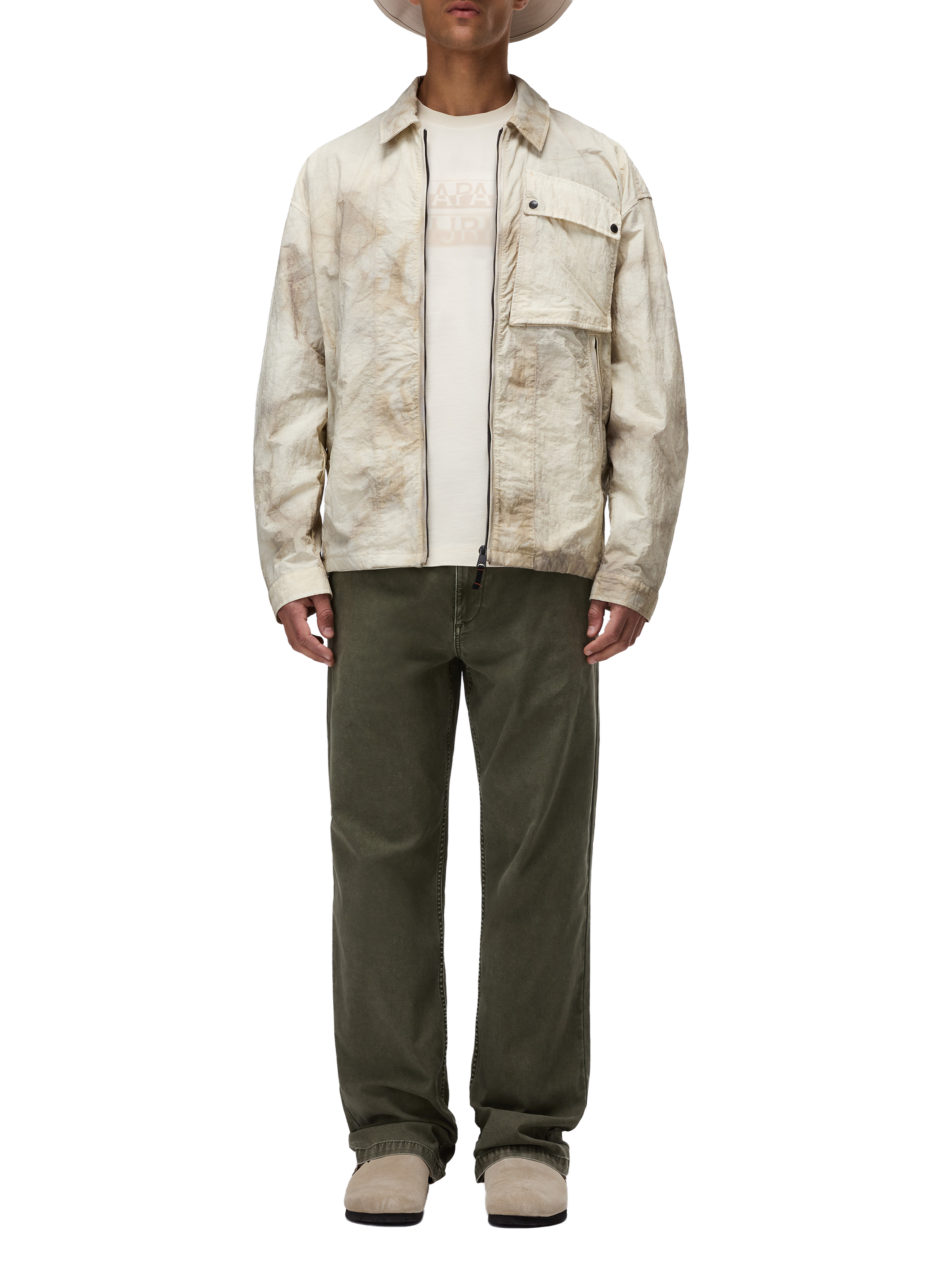 Faded cotton T-shirt NAPAPIJRI Beige