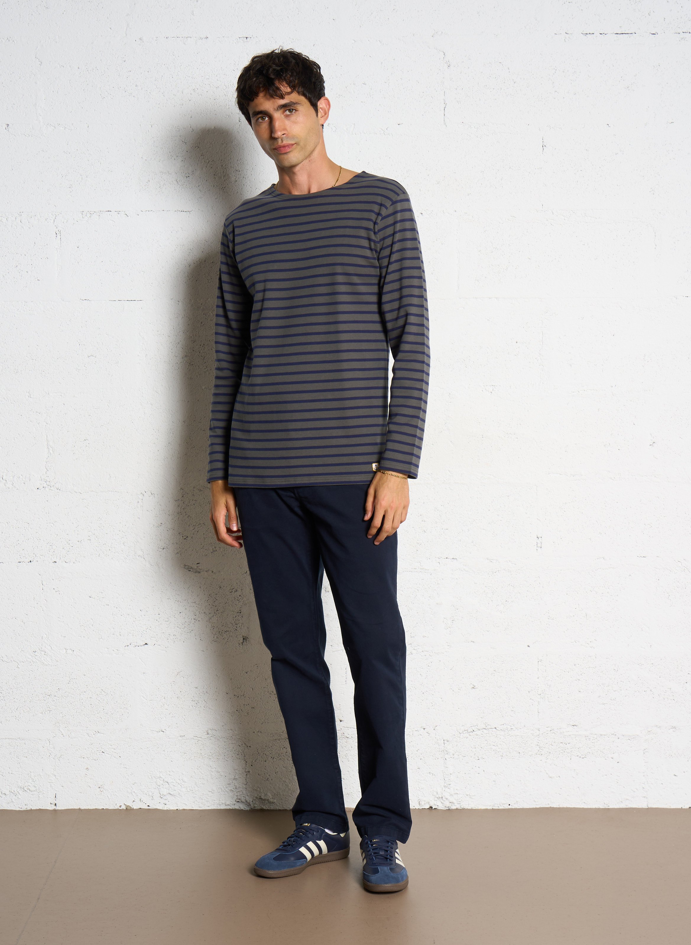 Pantalon chino uni en coton mélangé heritage ARMOR-LUX Bleu