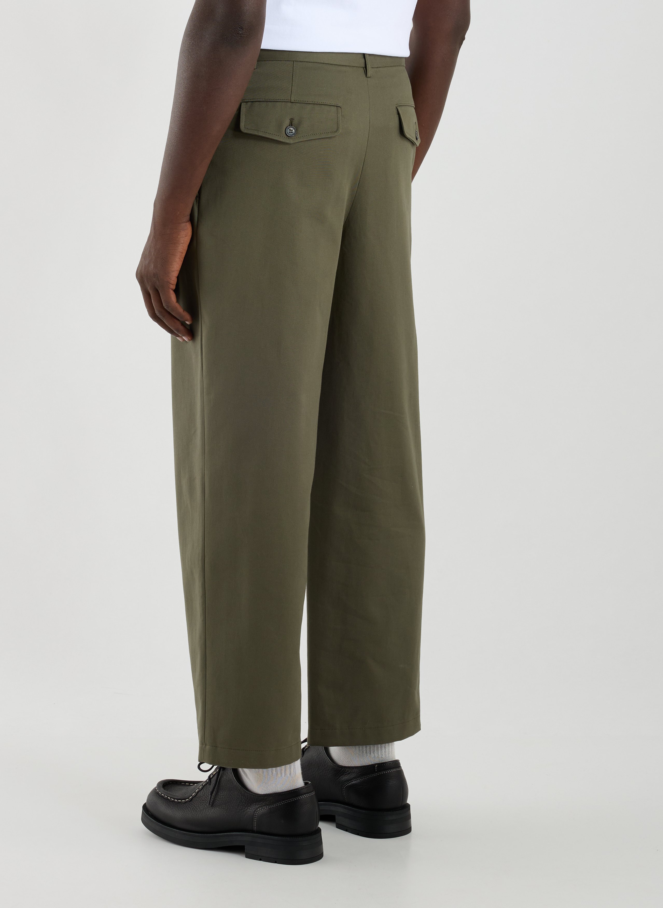 Wide-leg trousers in solid color MAISON KITSUNÉ Green
