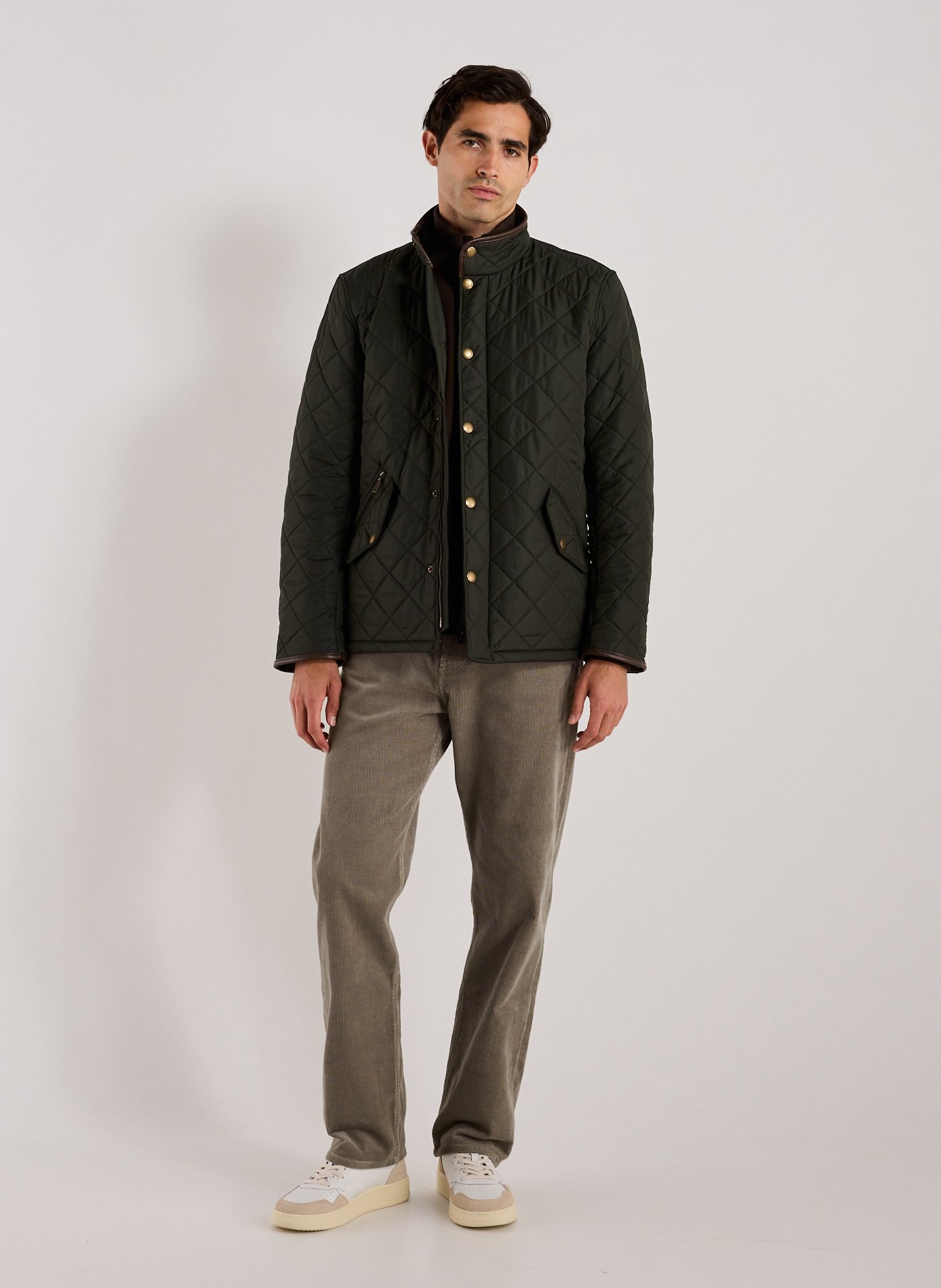 Pantalon droit en velours côtelé en coton SAMSOE SAMSOE Gris