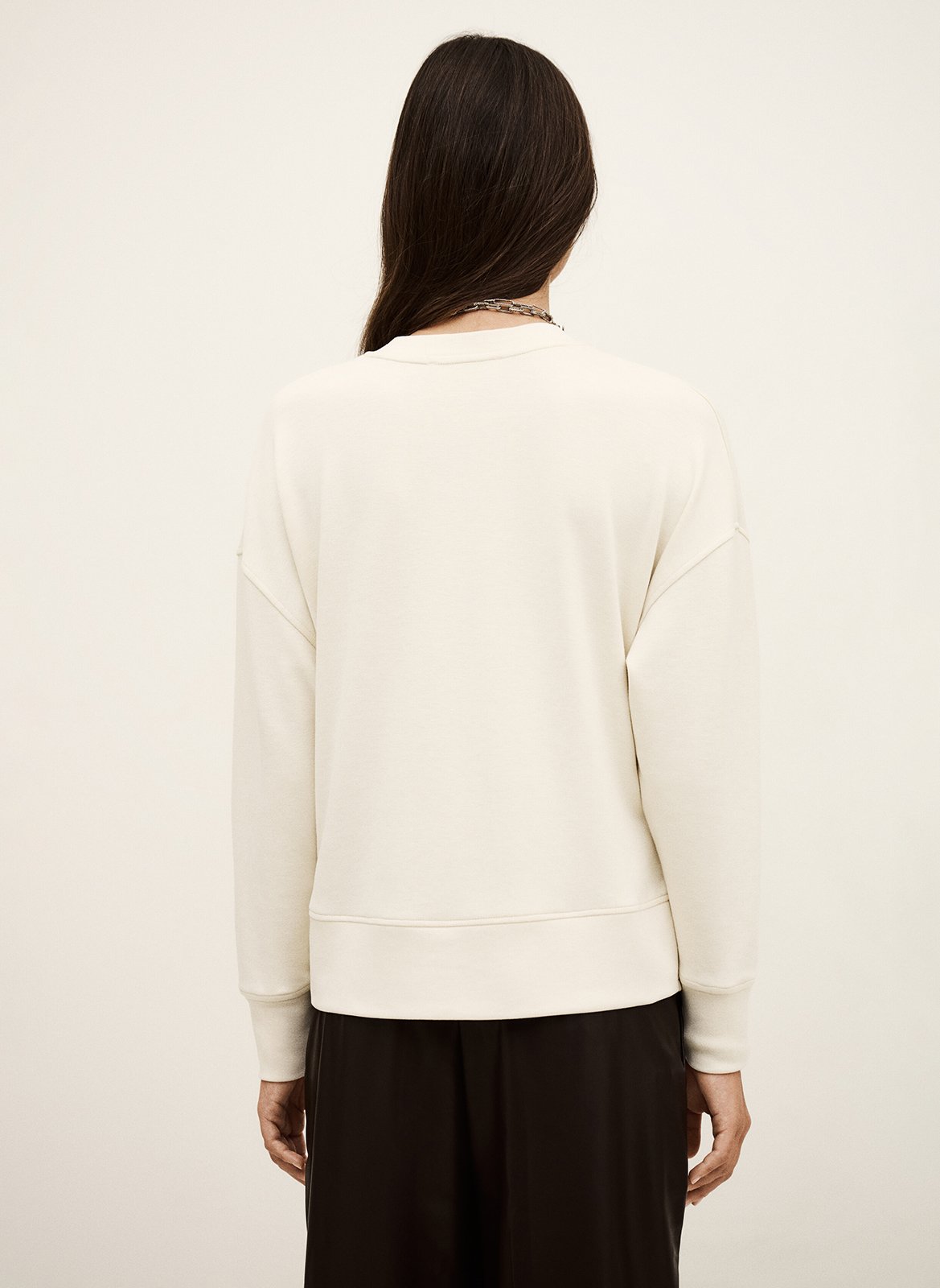 Sweat droit col rond en maille borea BA&SH Beige