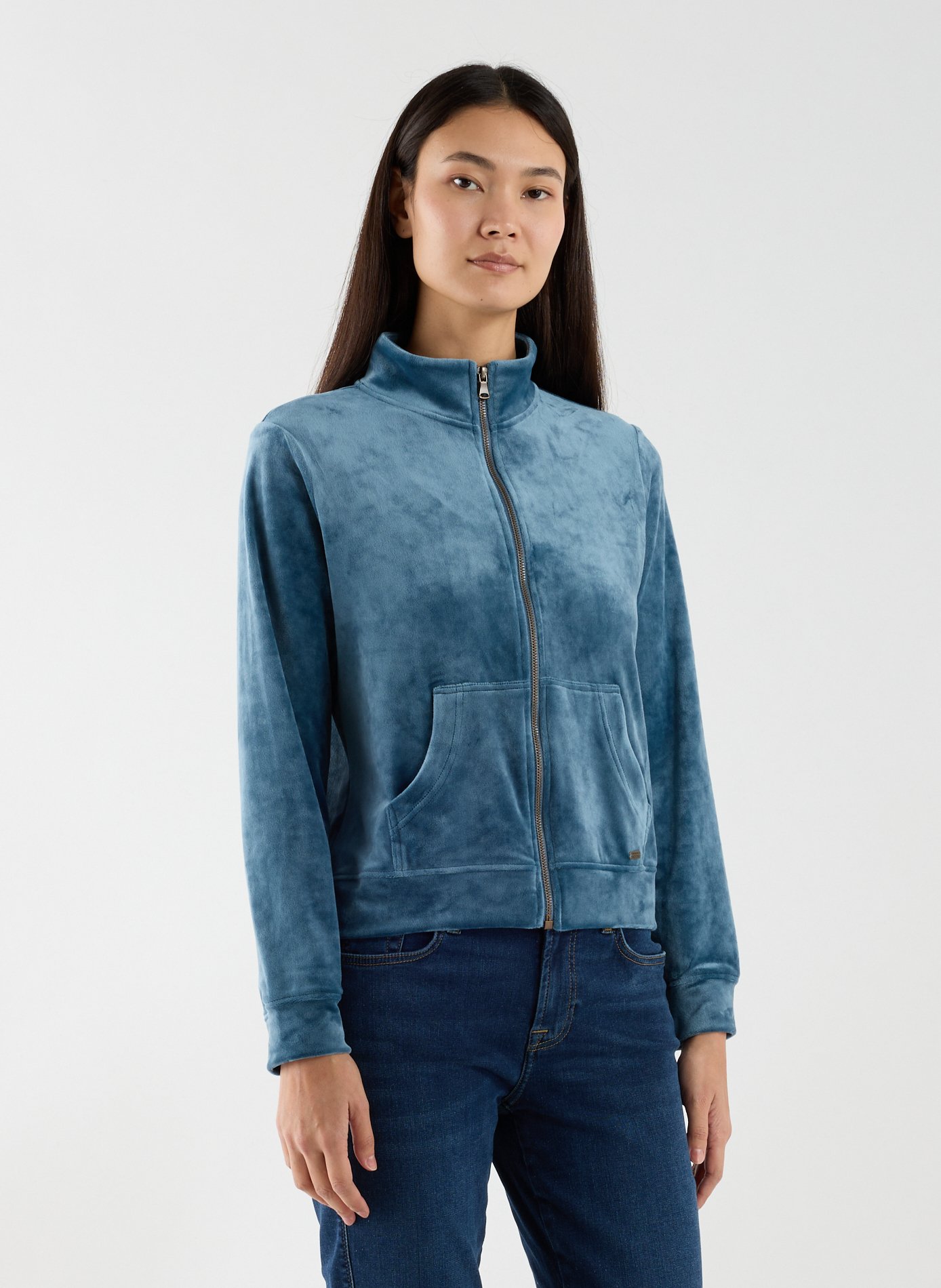 Gilet court en velours BANANA MOON Bleu