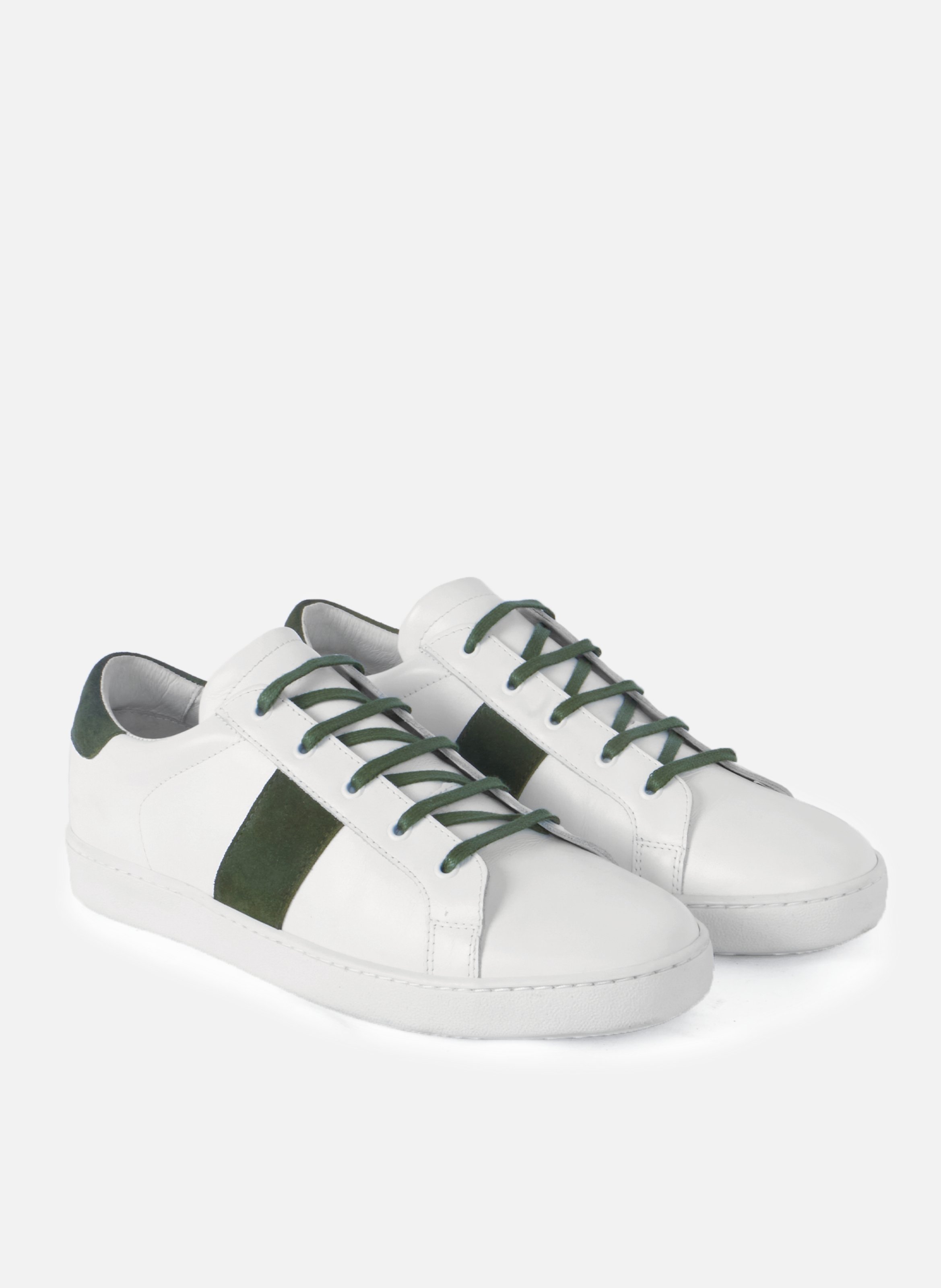 Tennis lacet arthur cuir lisse JULES & JENN Vert