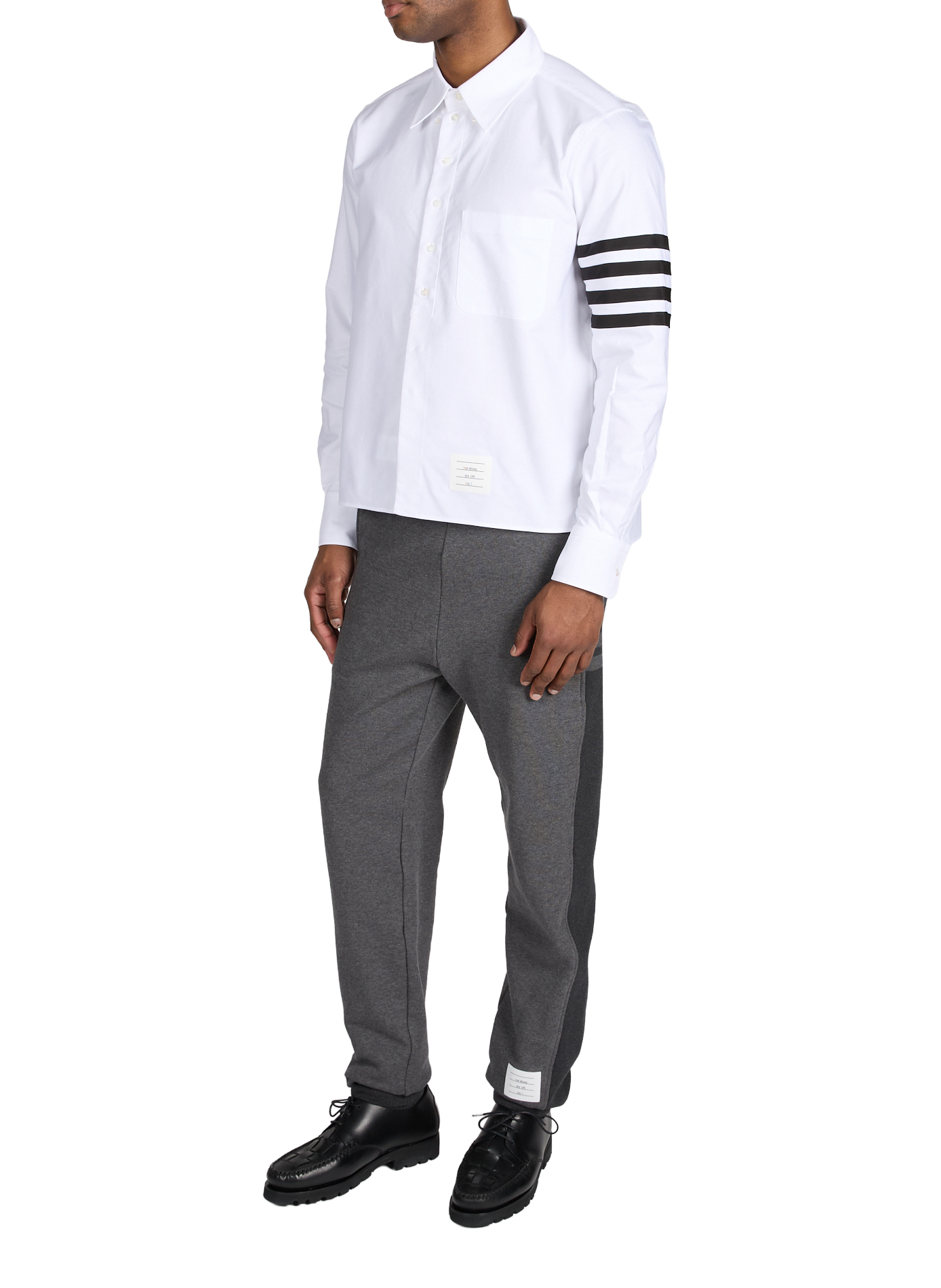 Pantalon de survêtement en coton THOM BROWNE Gris