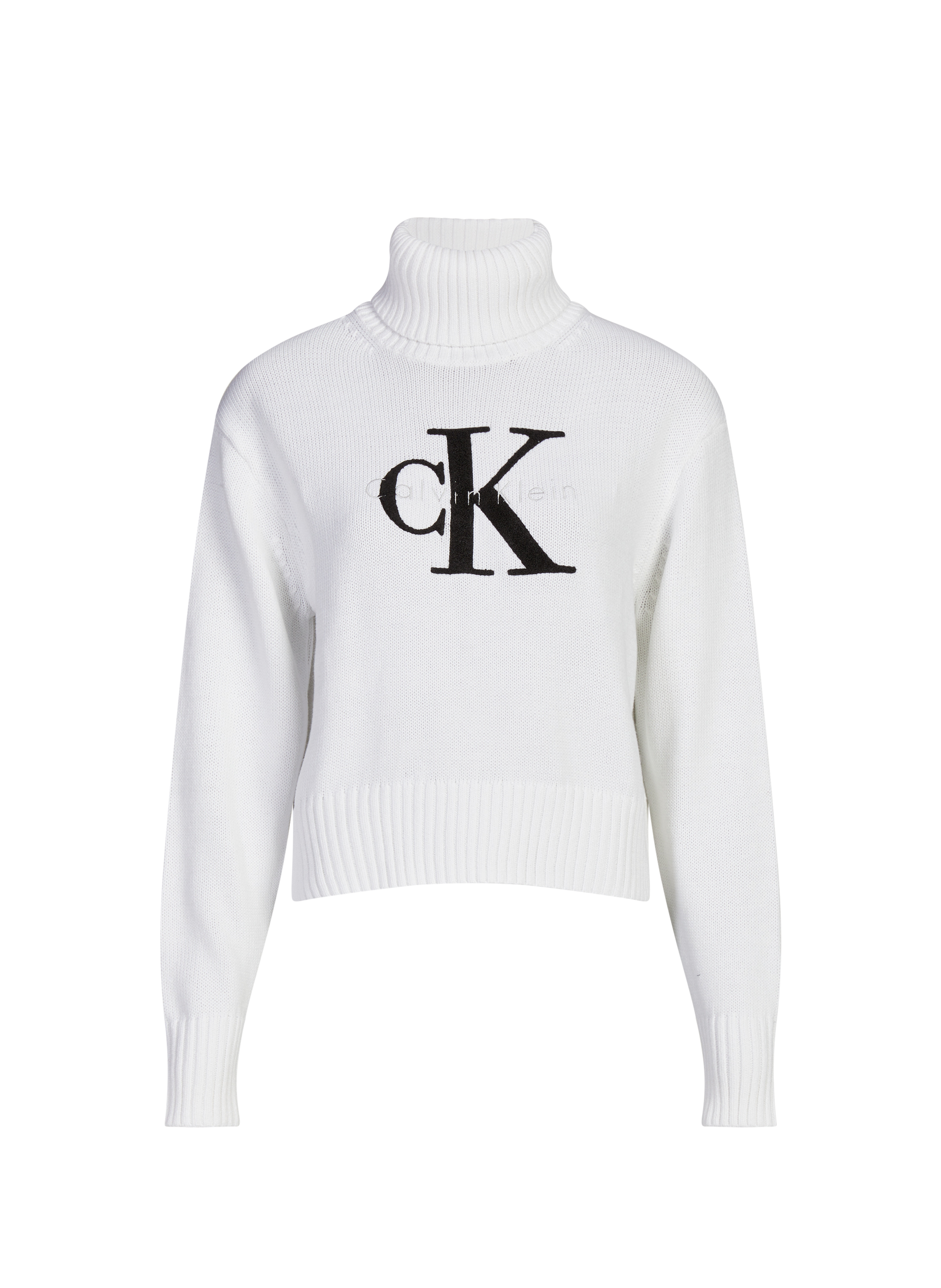 Pull en maille à logo CALVIN KLEIN Blanc