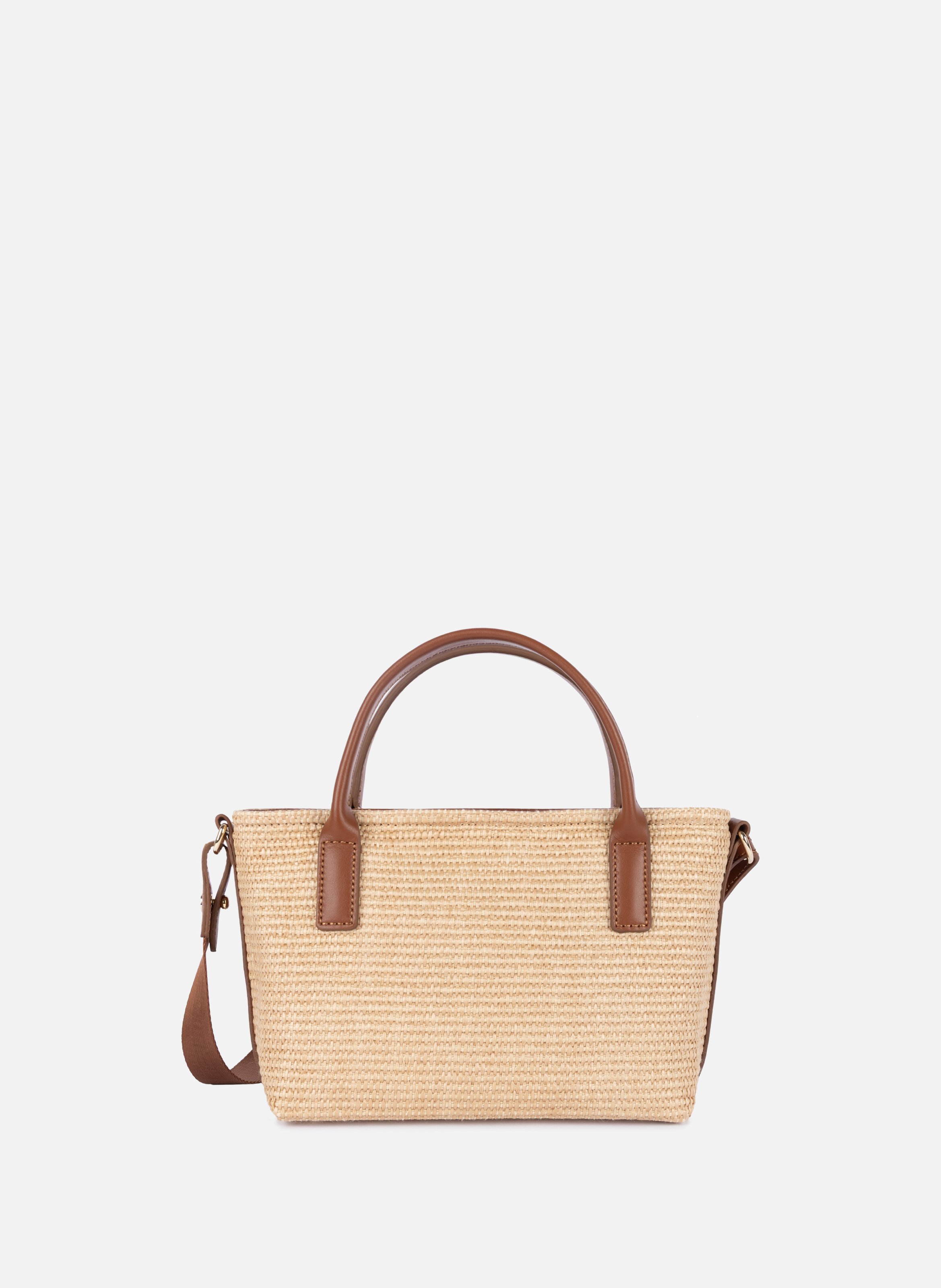 Mini sac cabas main - kba marinière osier LANCASTER Marron