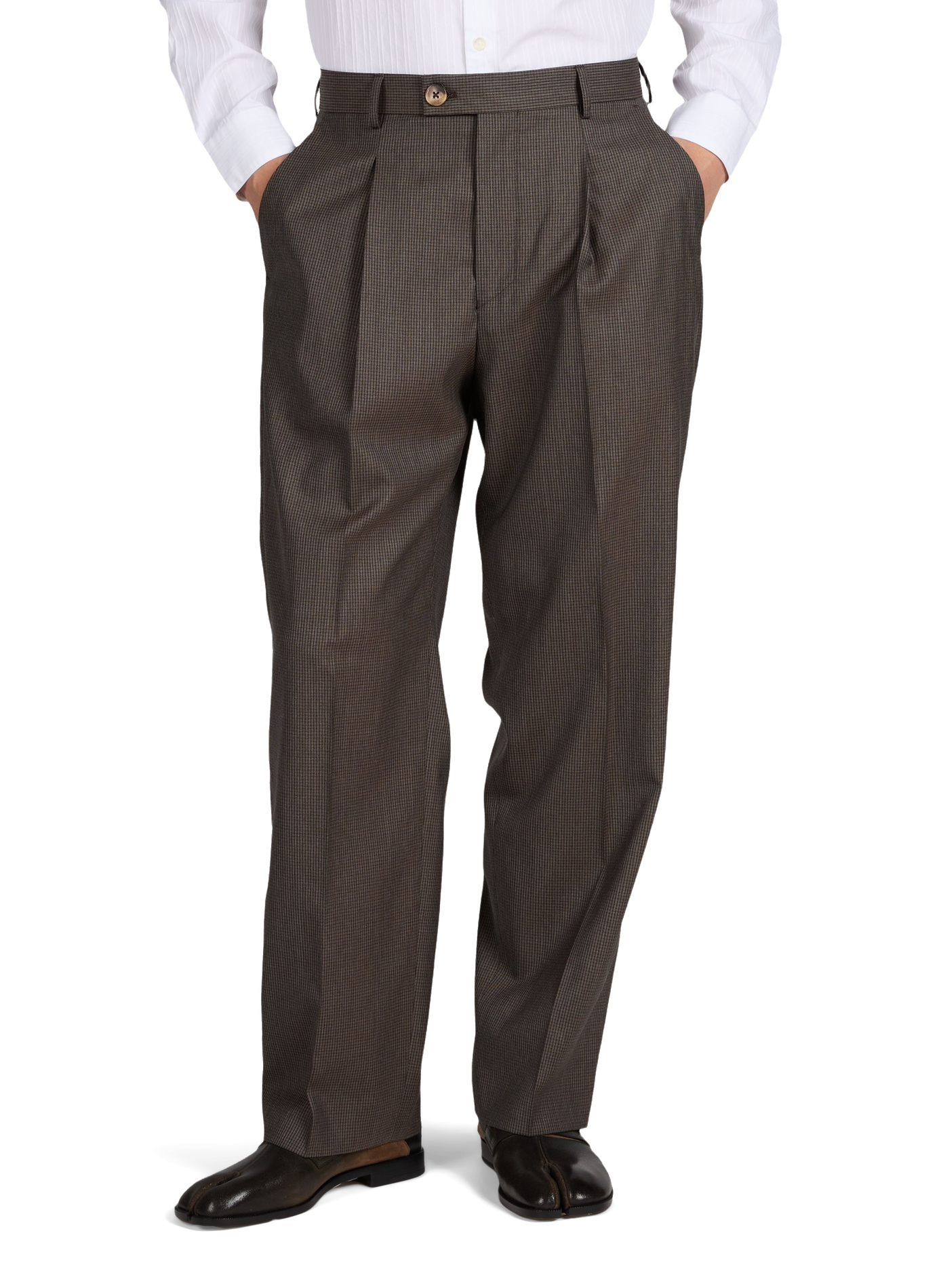 Check wool Trousers ANNARR Brown