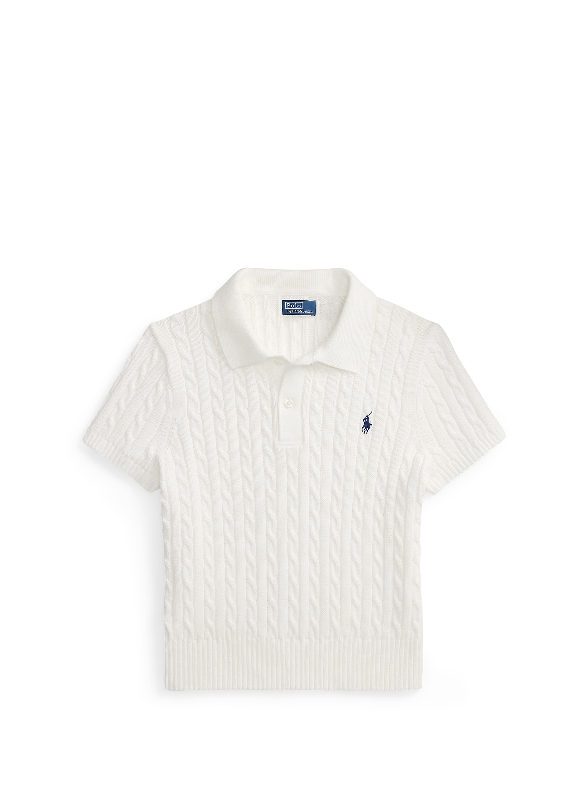 Short-sleeved twisted knit cotton polo POLO RALPH LAUREN White
