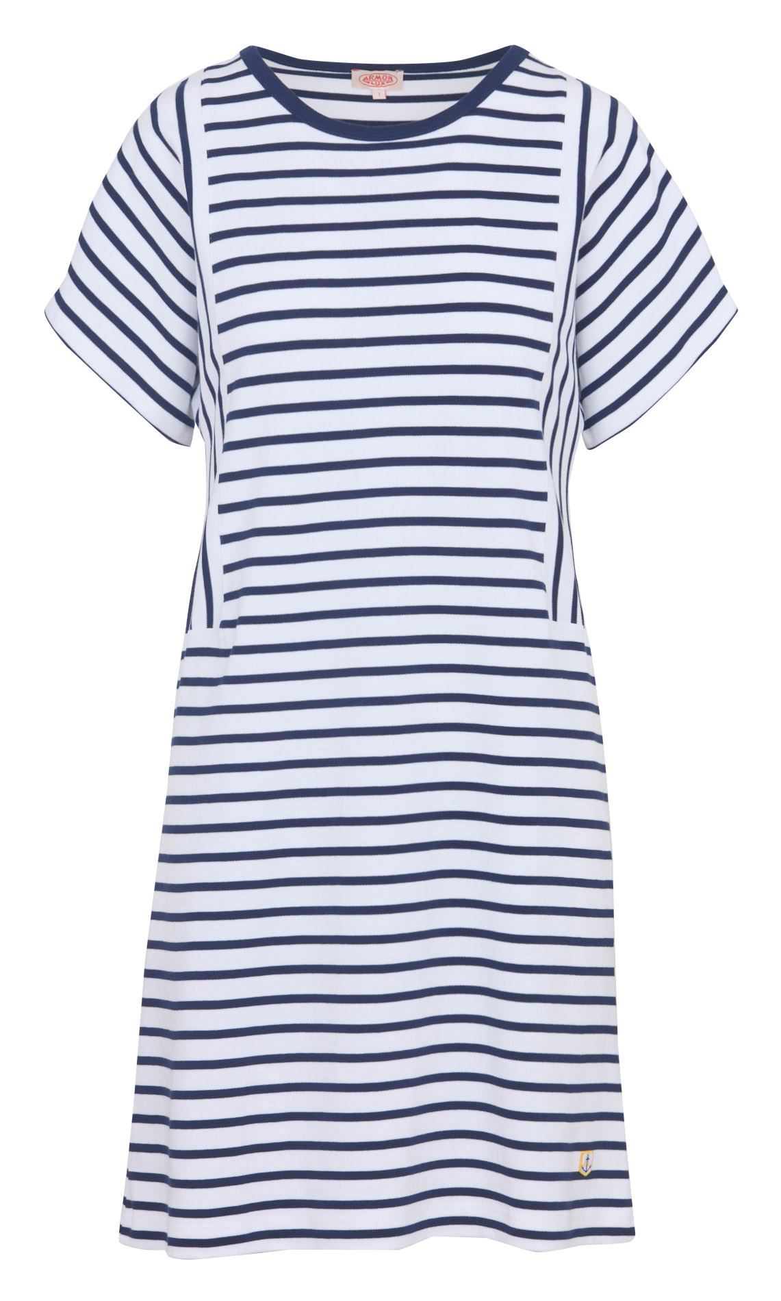 Robe courte col rond en coton rayé Heritage ARMOR-LUX Blanc