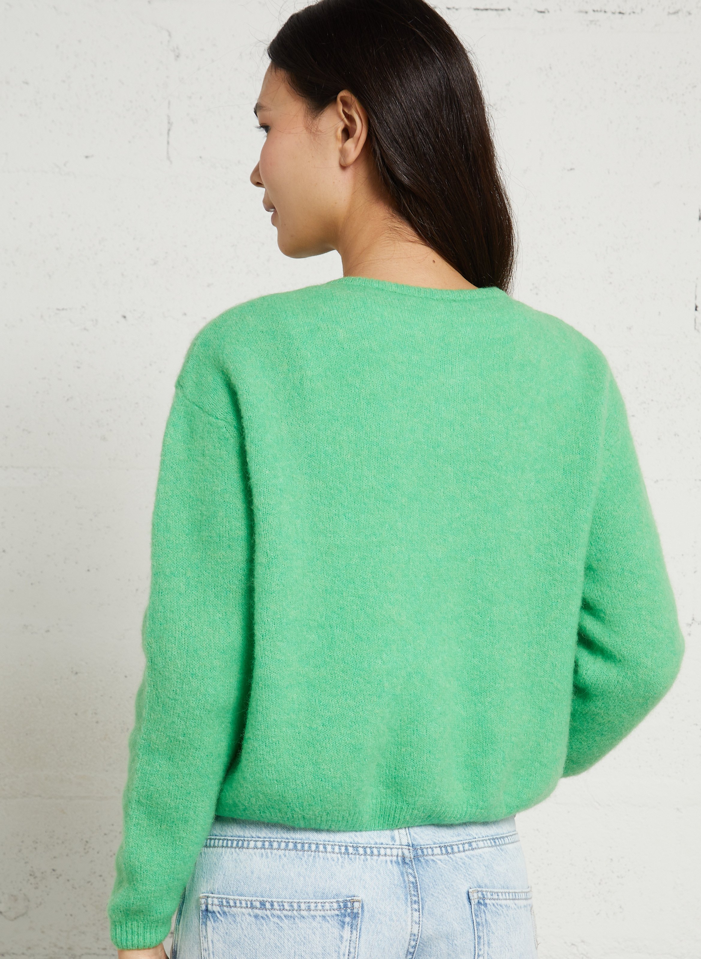 Gilet ample col rond en laine mélangée vitow AMERICAN VINTAGE Vert