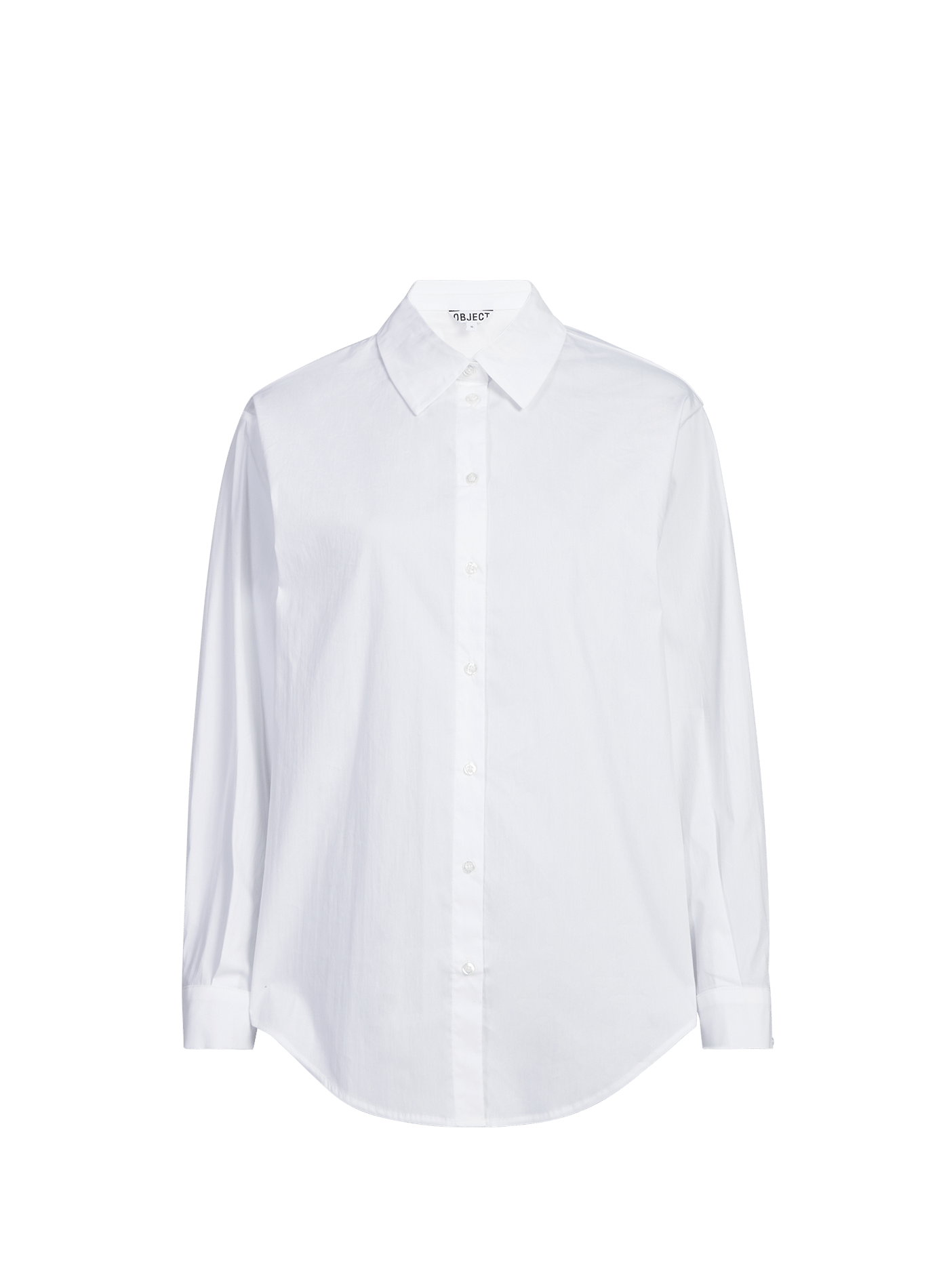 Chemise droite en coton mélangé OBJECT Blanc