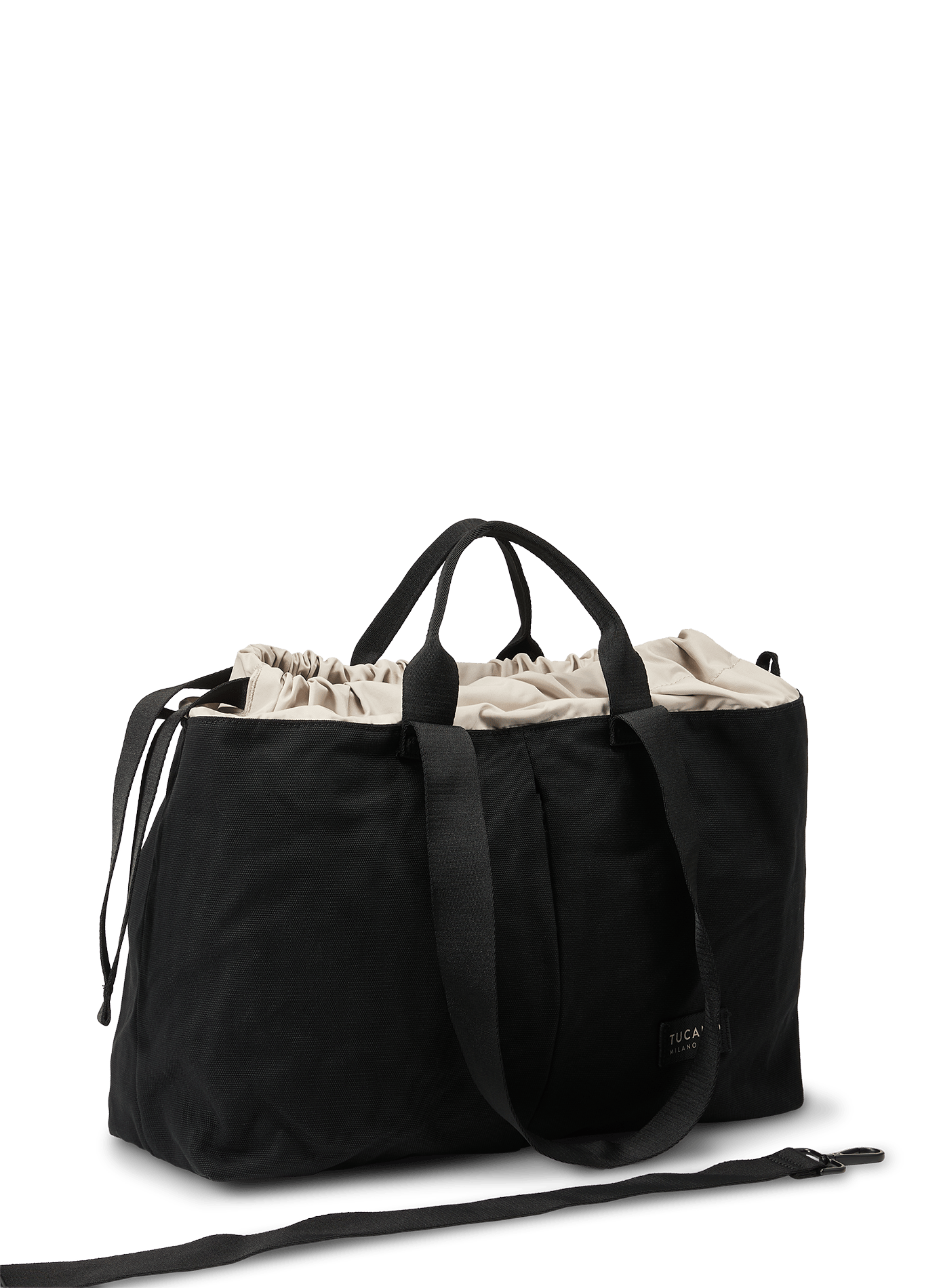 Carry Shopper Medium Weekend Bag in Cotton Canvas TUCANO Black