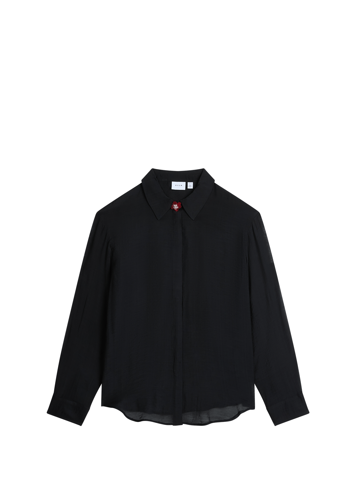 Semi-sheer Vilyria blouse VILA Black