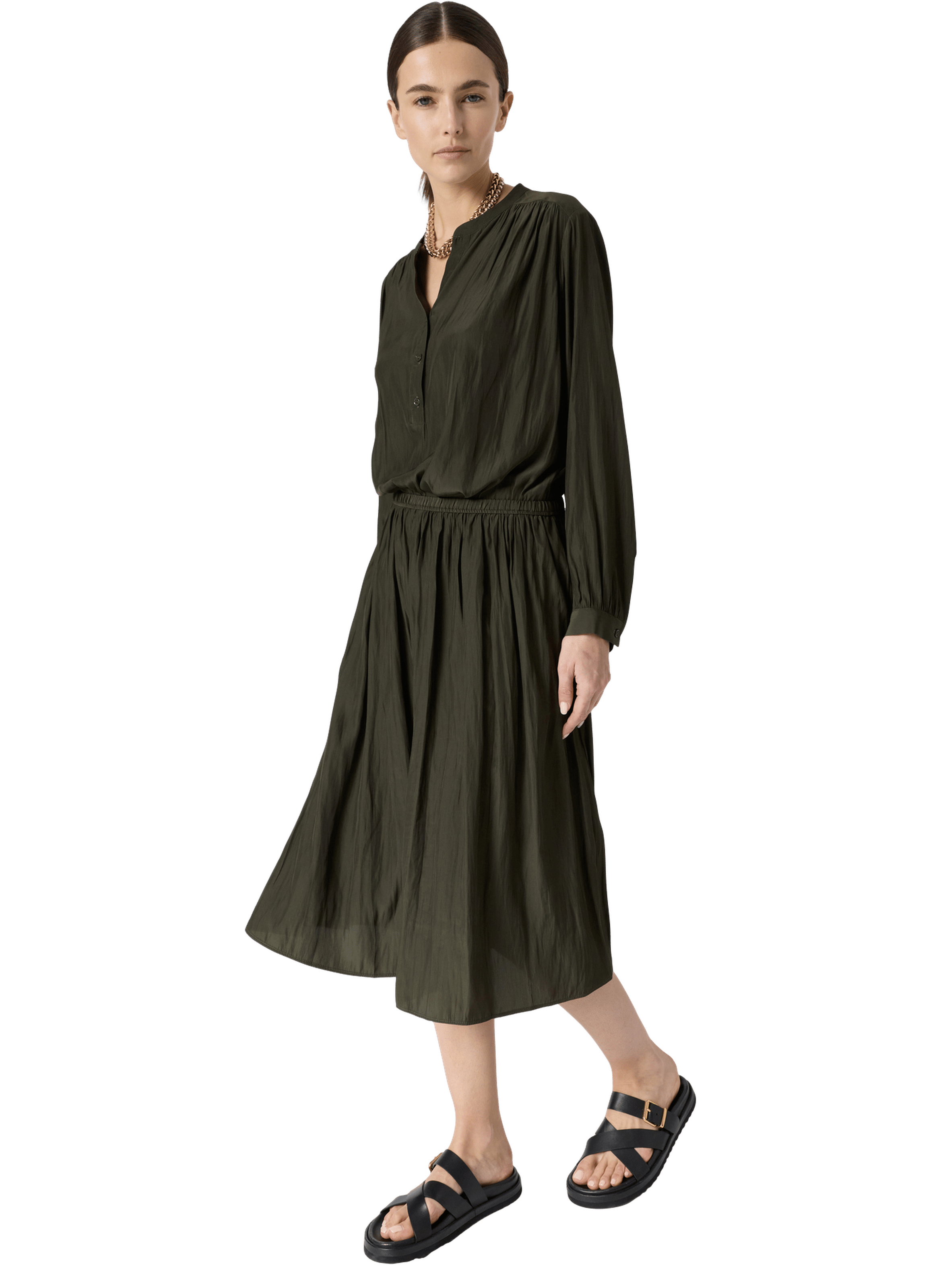 Jupe satinée plissée - juliah GERARD DAREL Marron