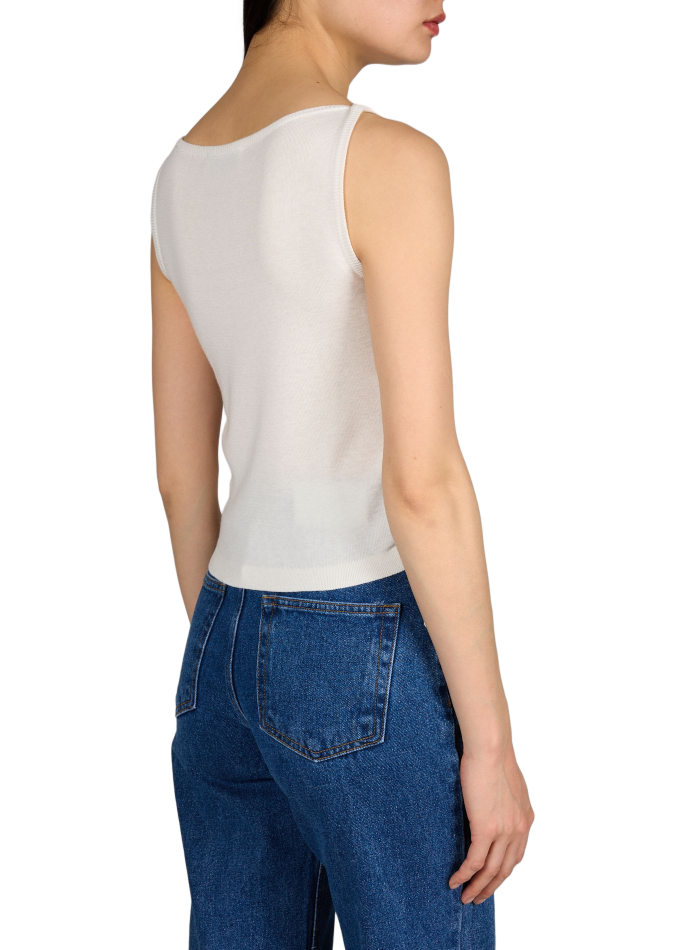 Top en maille droit DUNST Blanc