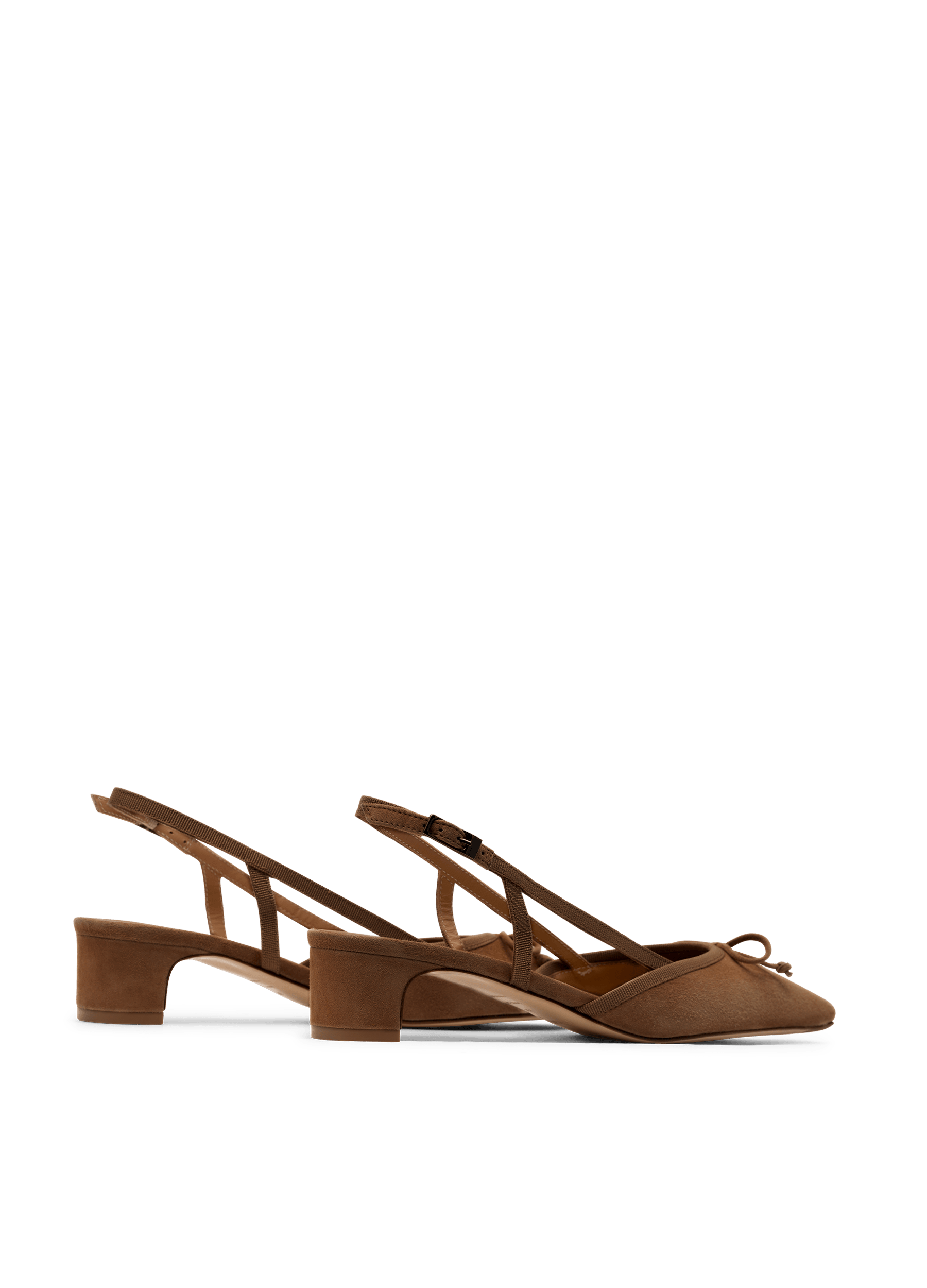 Sling back agata en chevre velours PARALLELE Marron