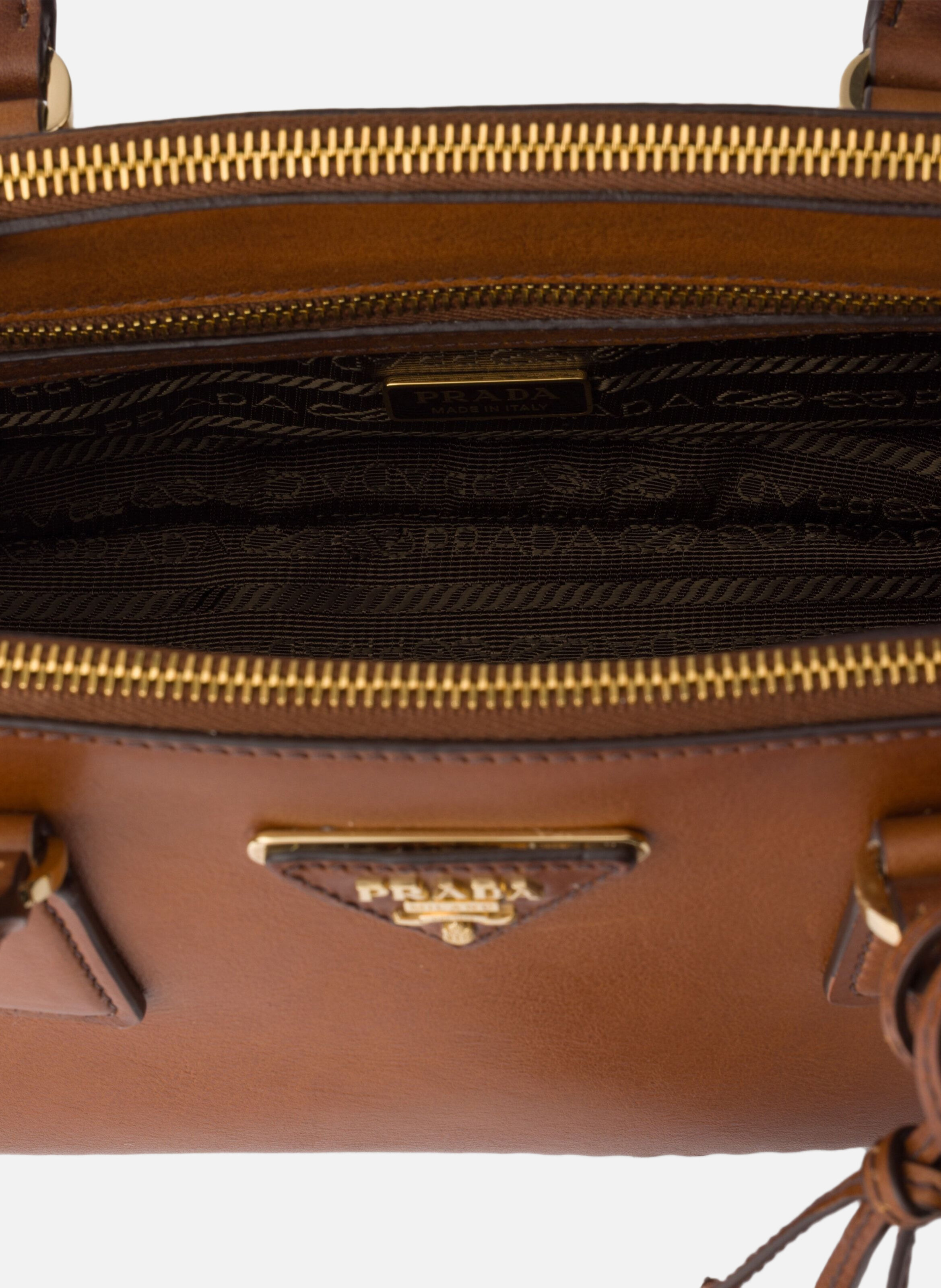 Sac prada galleria medium en cuir PRADA Marron