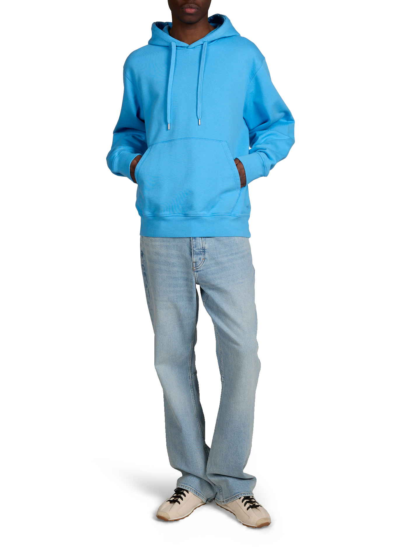 Hooded sweatshirt with logo print on the back in cotton ARTE ANTWERP Blue