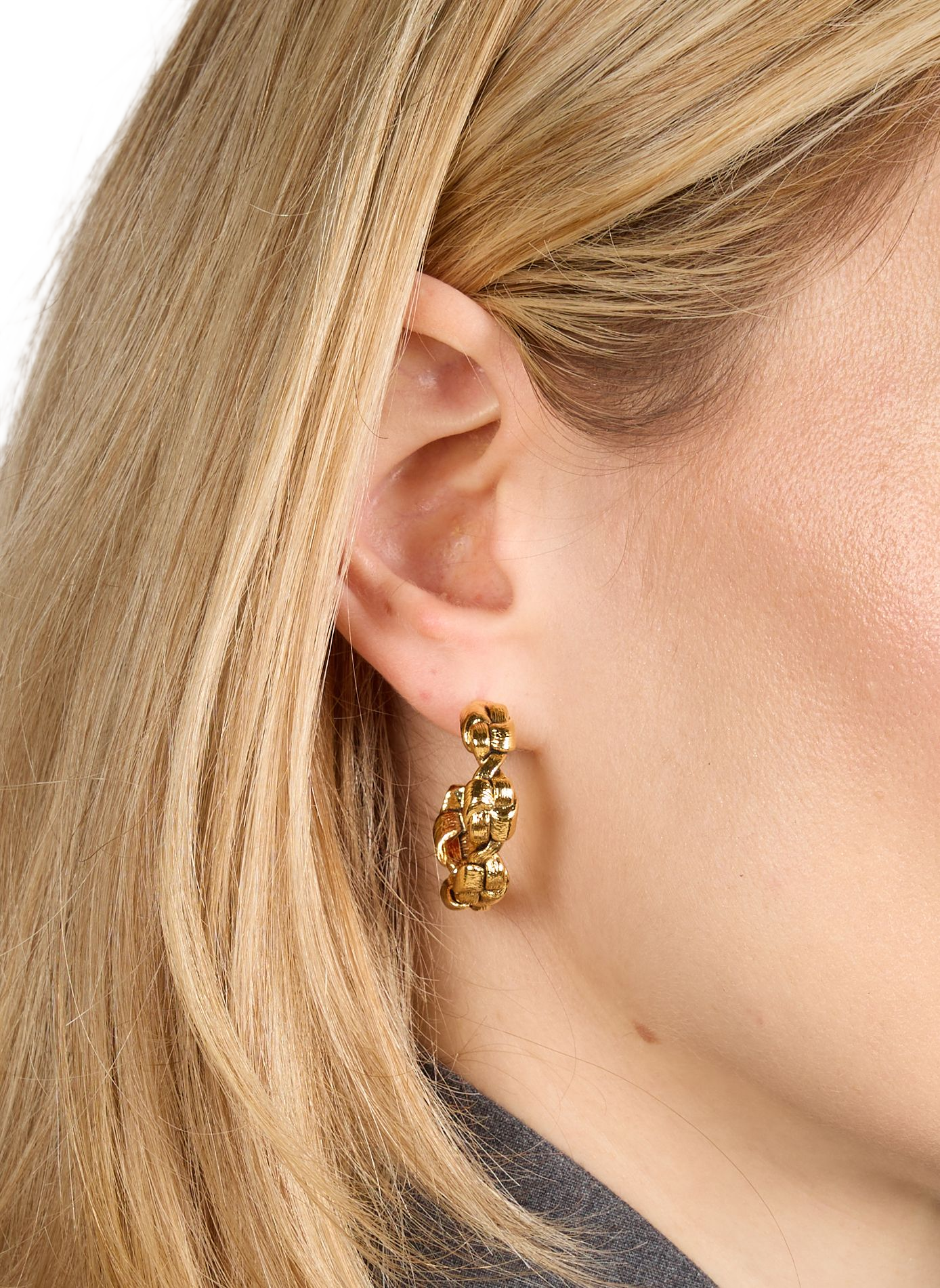 Boucles d'oreilles créoles tressées Maddock AURELIE BIDERMANN Doré