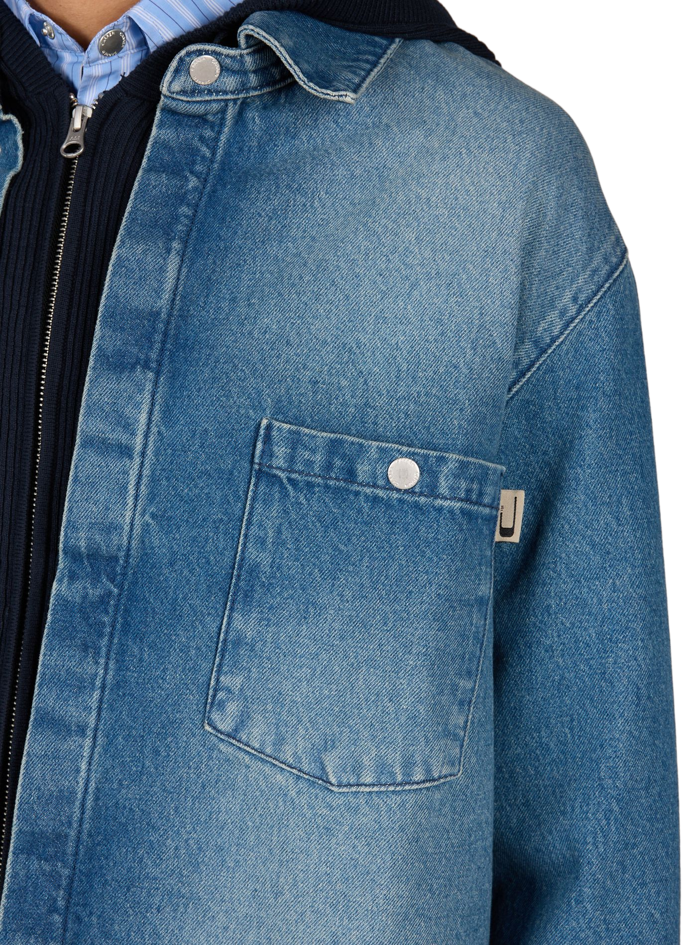 Cotton denim overshirt CARRER Blue