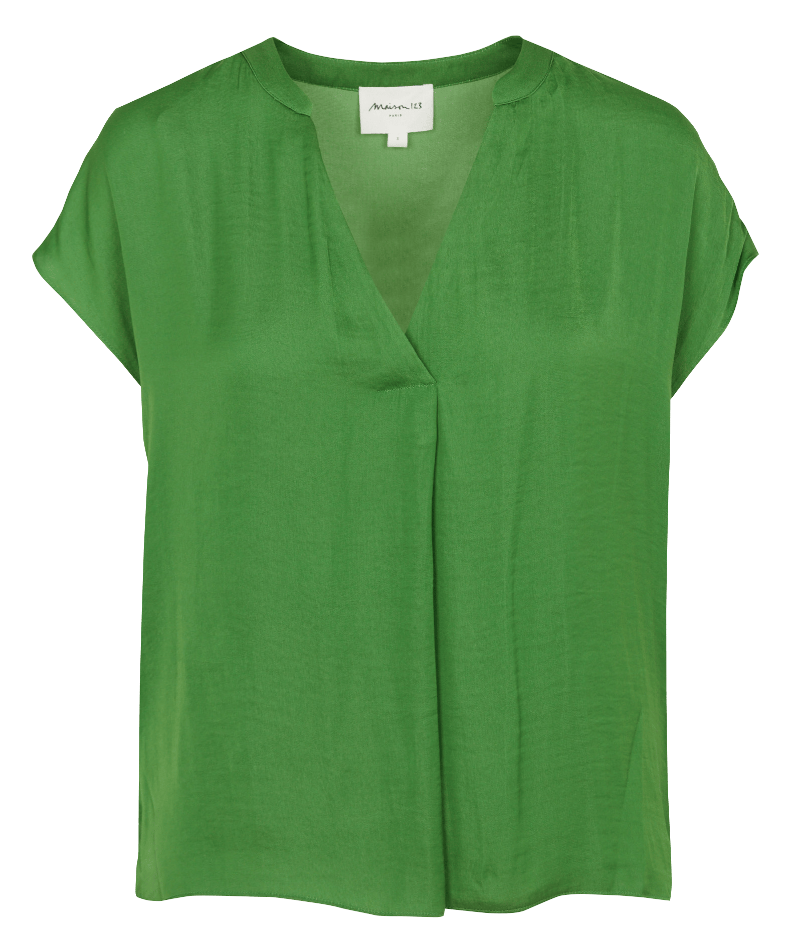 Top satiné col tunisien phany Vert