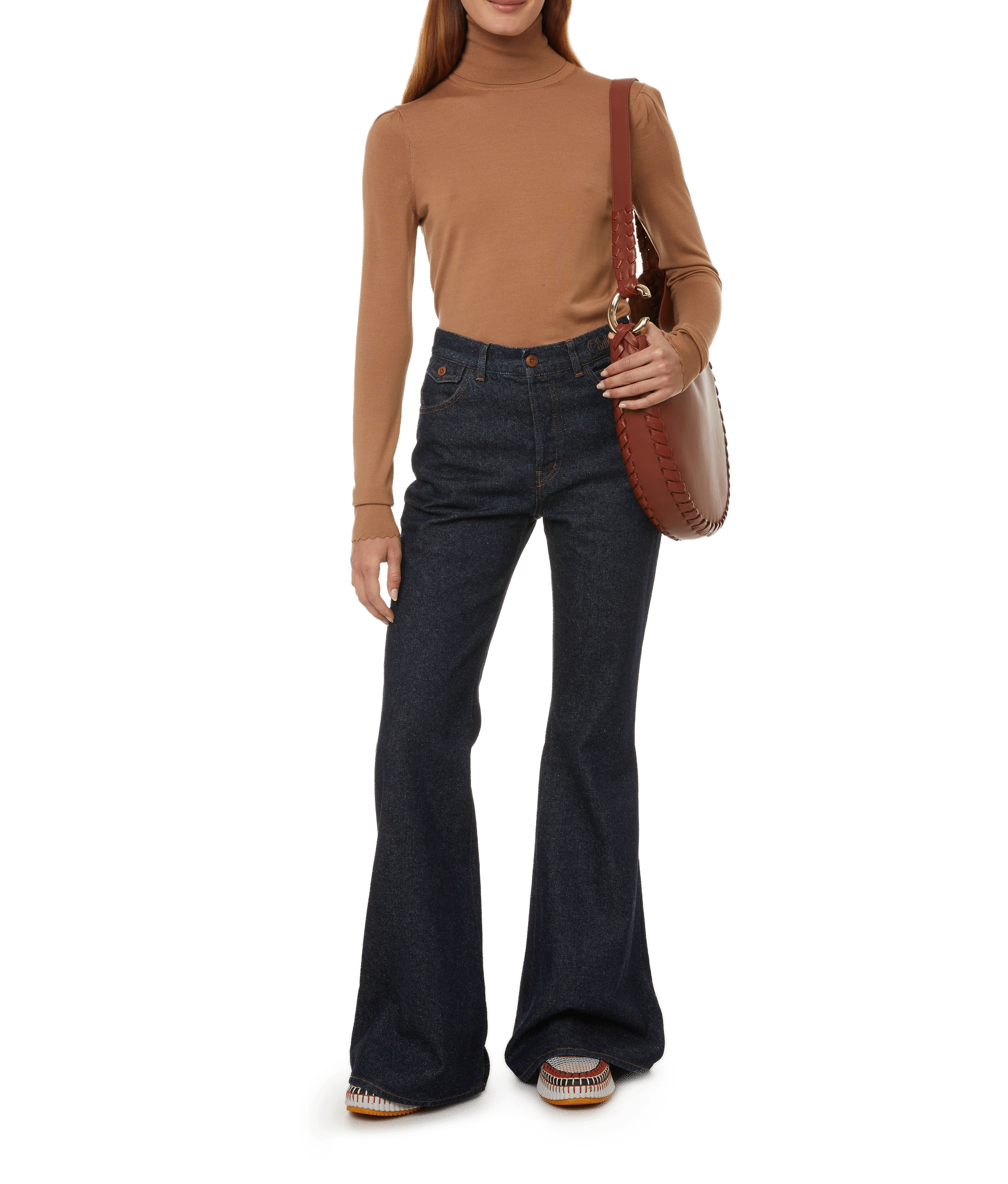 Flared cotton and hemp jeans CHLOÉ Blue