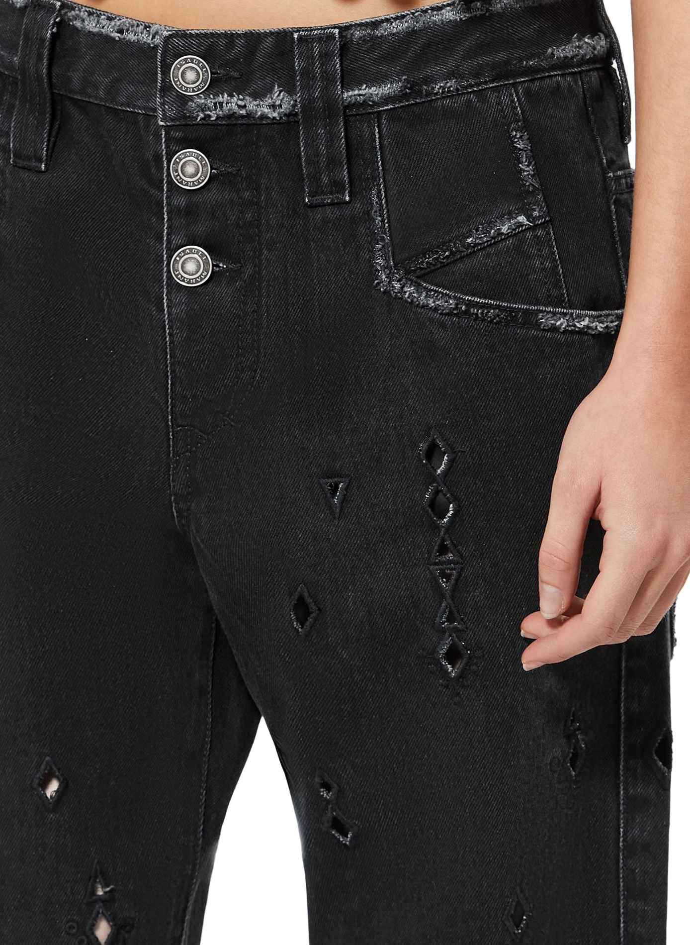 Flare wide-leg denim trousers by Amia ISABEL MARANT Black