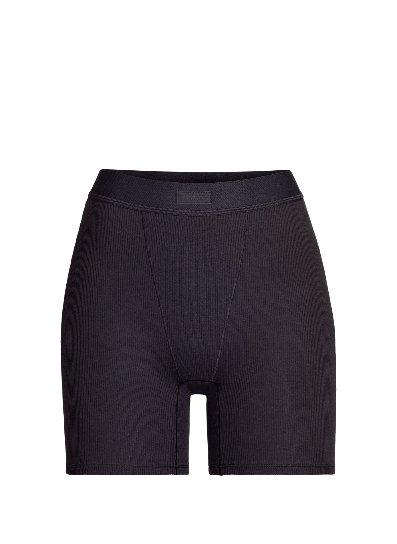 Short moulant côtelé en coton mélangé SKIMS Black