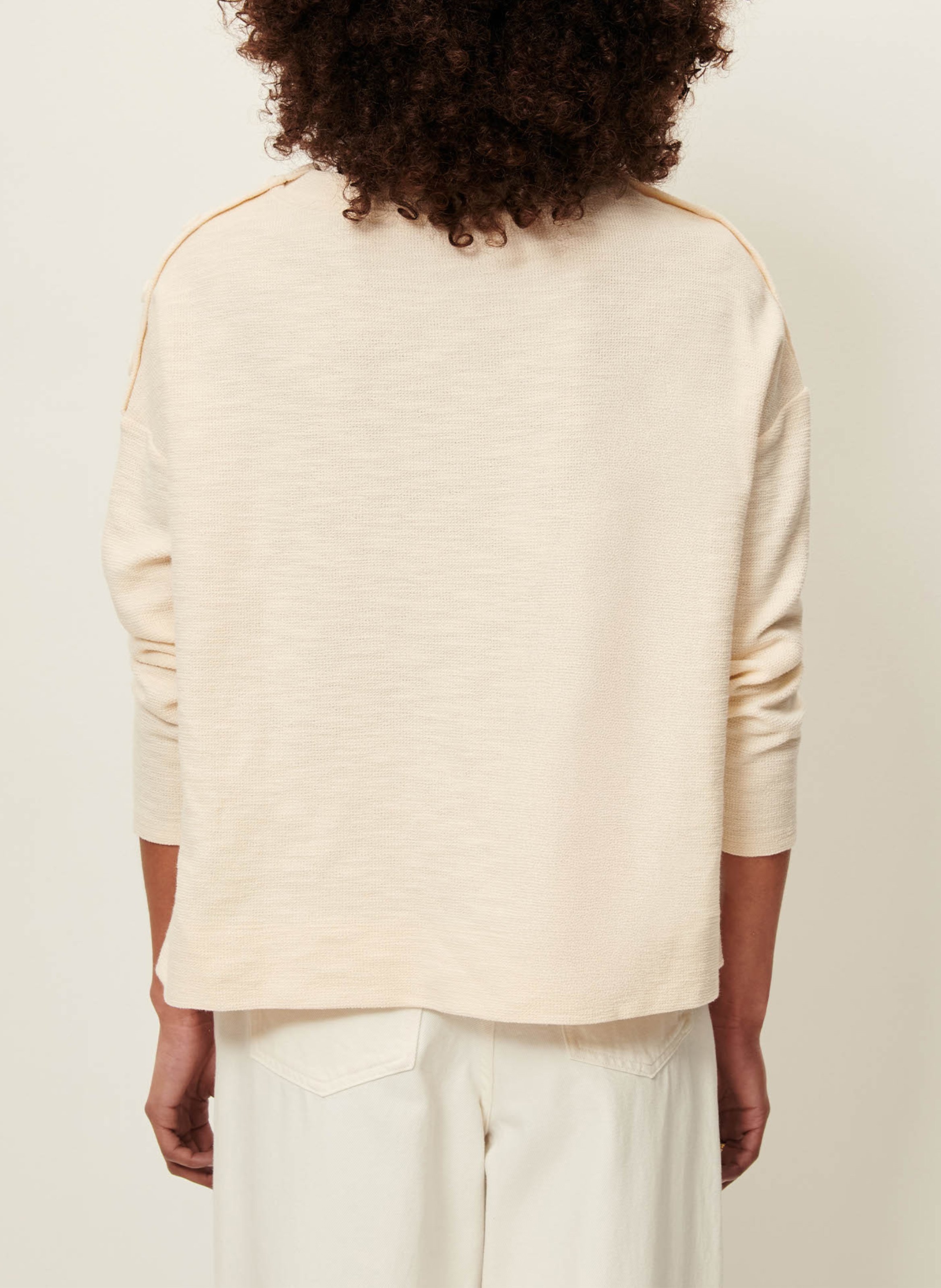 Pull fin col rond en coton mélangé austin SESSUN Beige