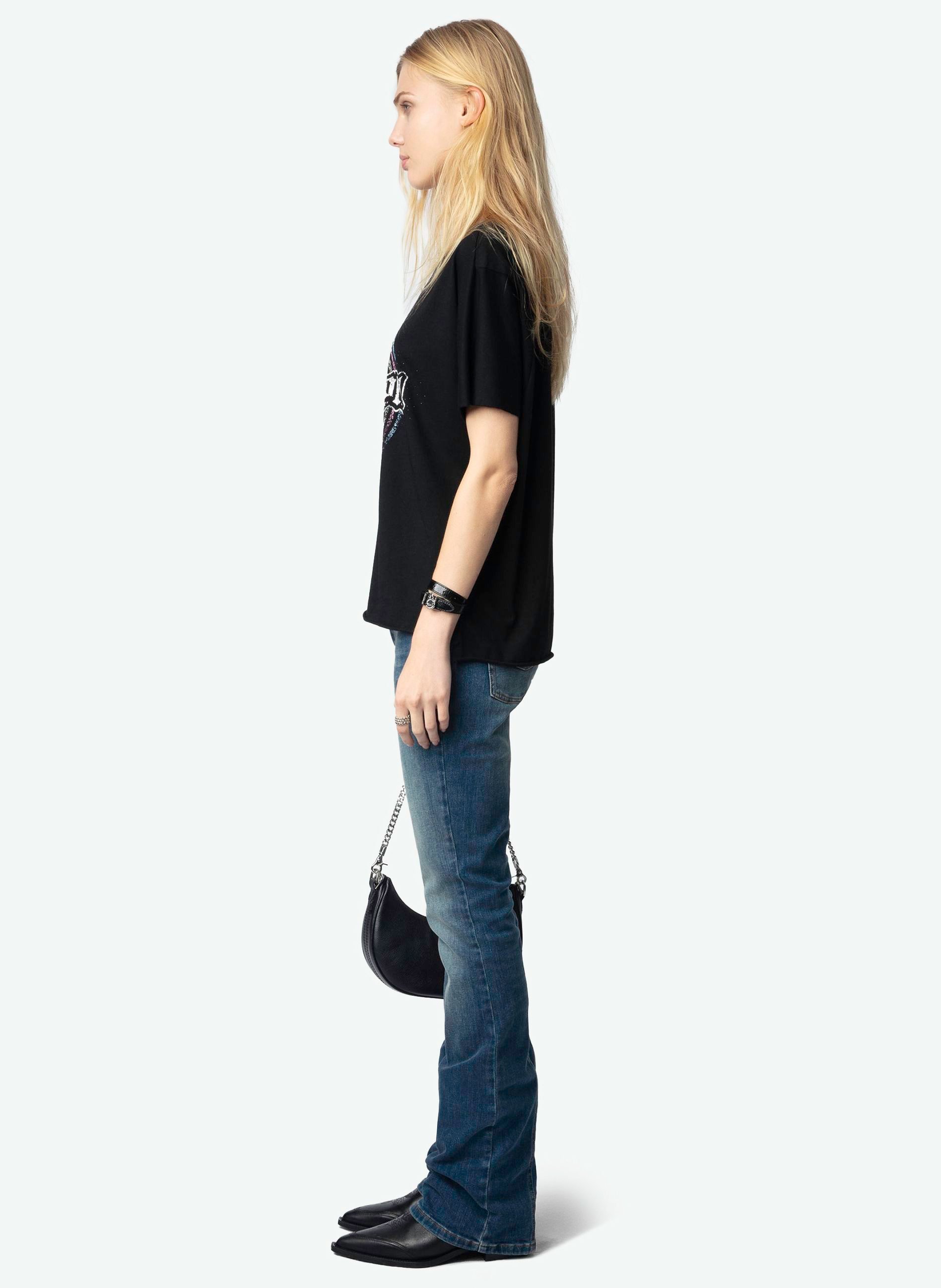 Tee-shirt imprimé en coton bio tommer ZADIG&VOLTAIRE Noir