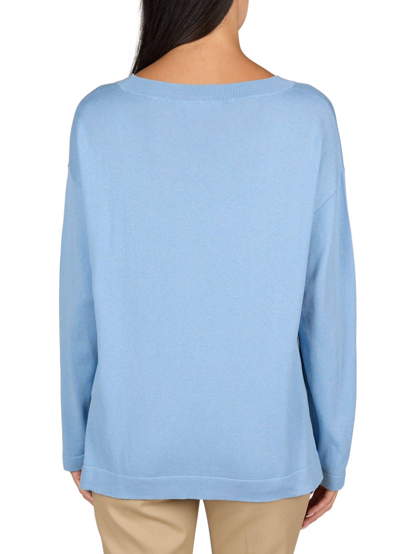 Round neck sweater in silk and cotton MAX MARA WEEK END Blue
