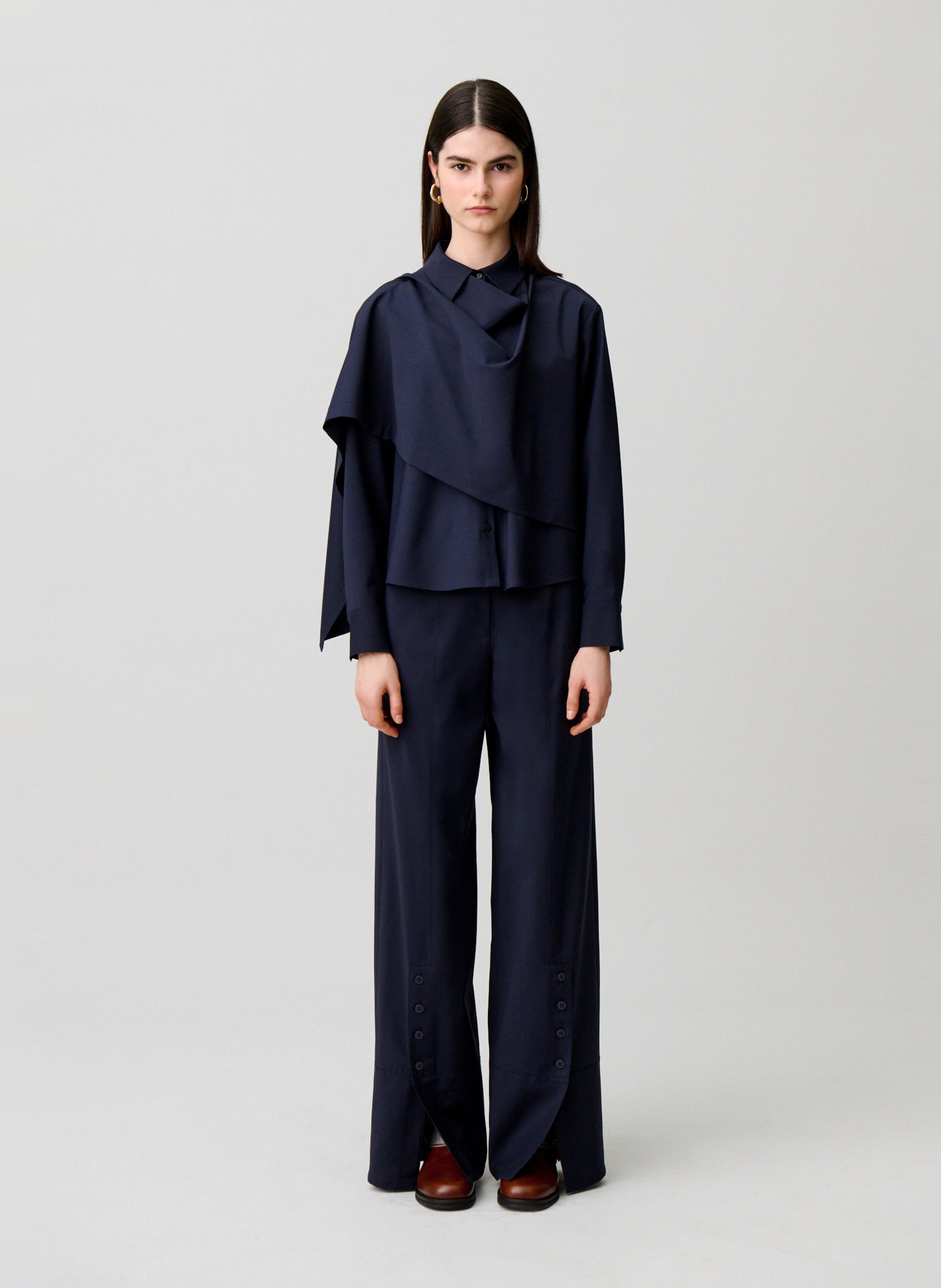 Chemise oversize en laine mélangée CLAUDIE PIERLOT Bleu