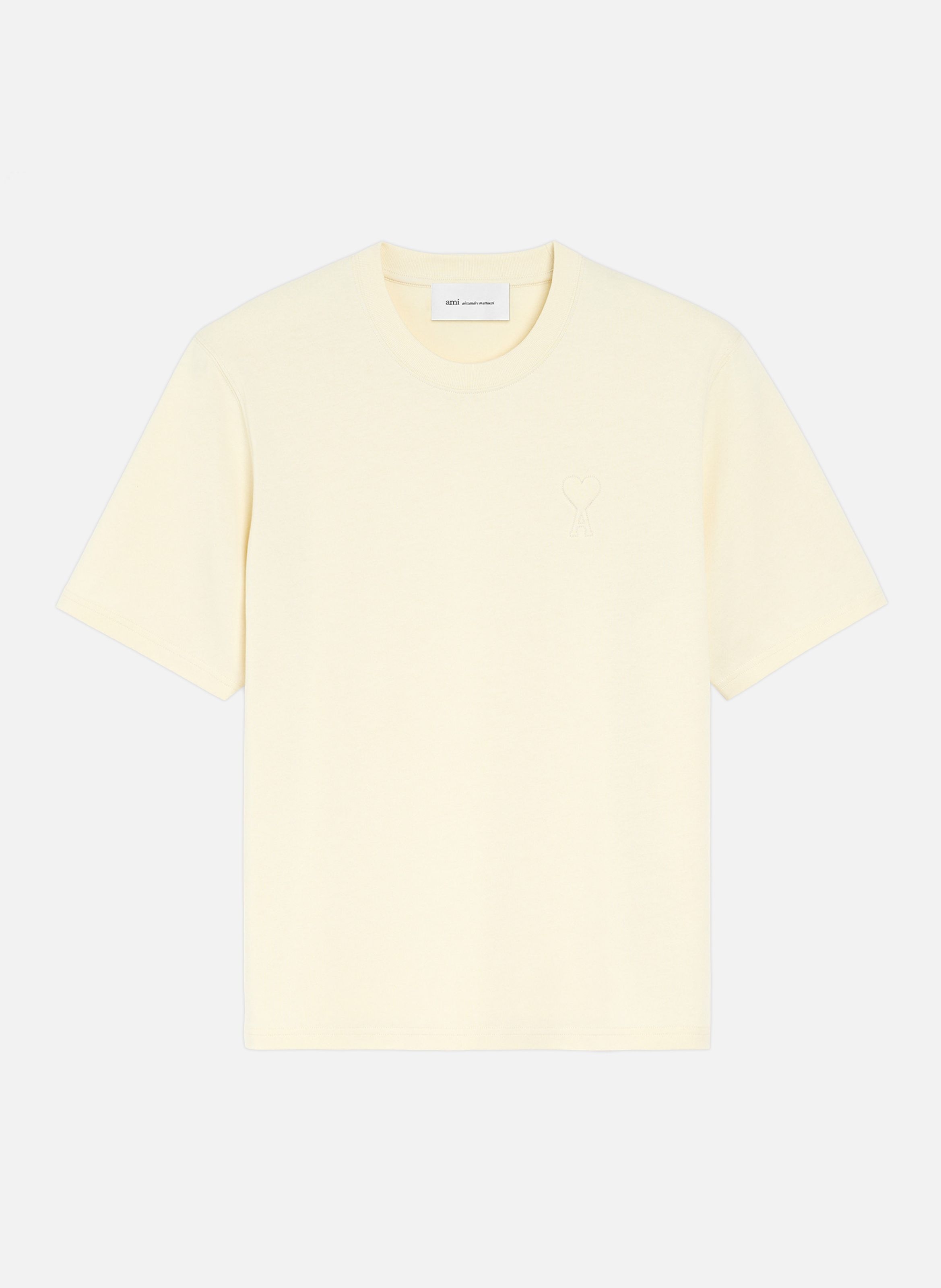 T-shirt unisexe en coton ami de coeur embossé AMI PARIS Blanc