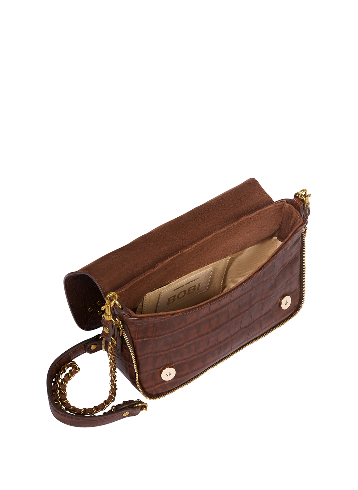 Sac effet peau de crocodile en cuir JÉRÔME DREYFUSS Marron
