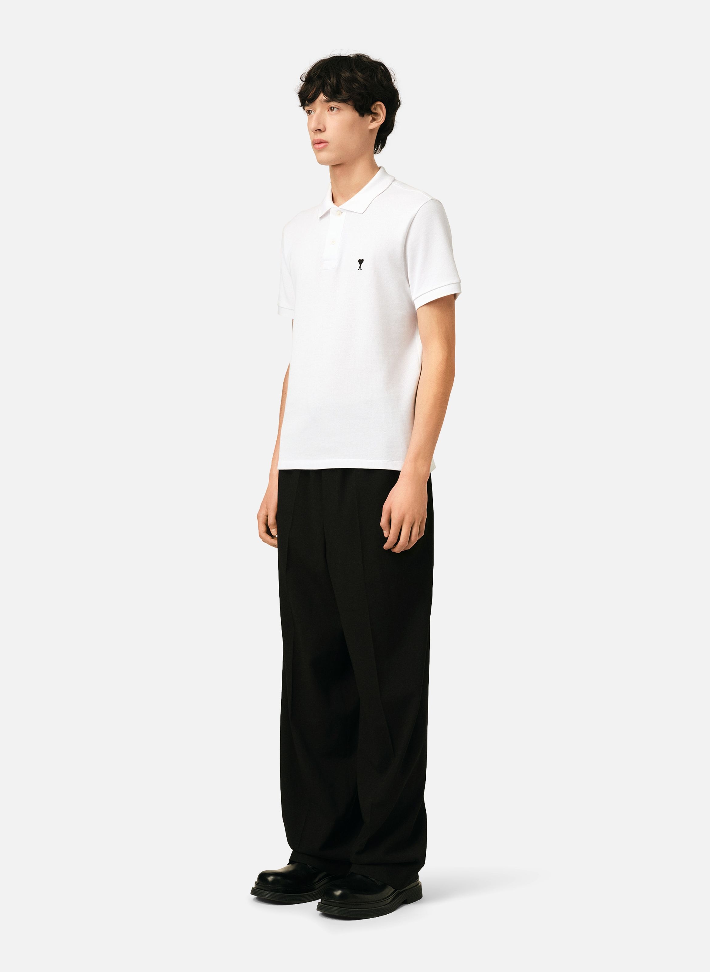 Polo manches courtes ami de coeur en coton AMI PARIS Blanc