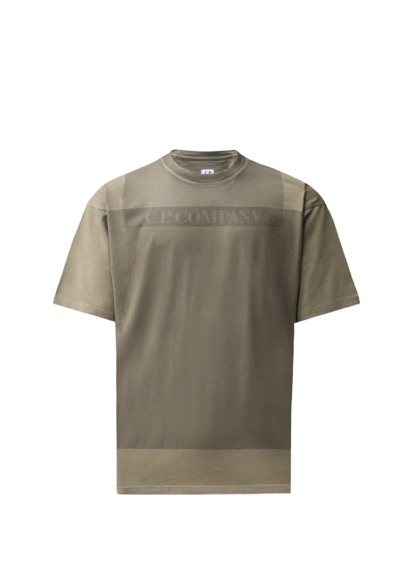 Color block logo cotton T-shirt CP COMPANY Grey