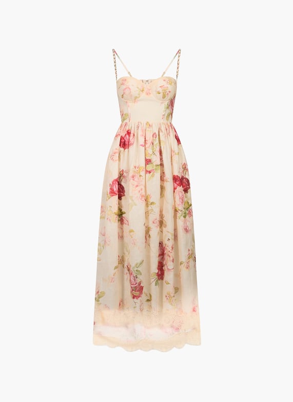zimmermann rosa laced midi dress Zimmermann Rosa Laced Picnic Dress - Pink